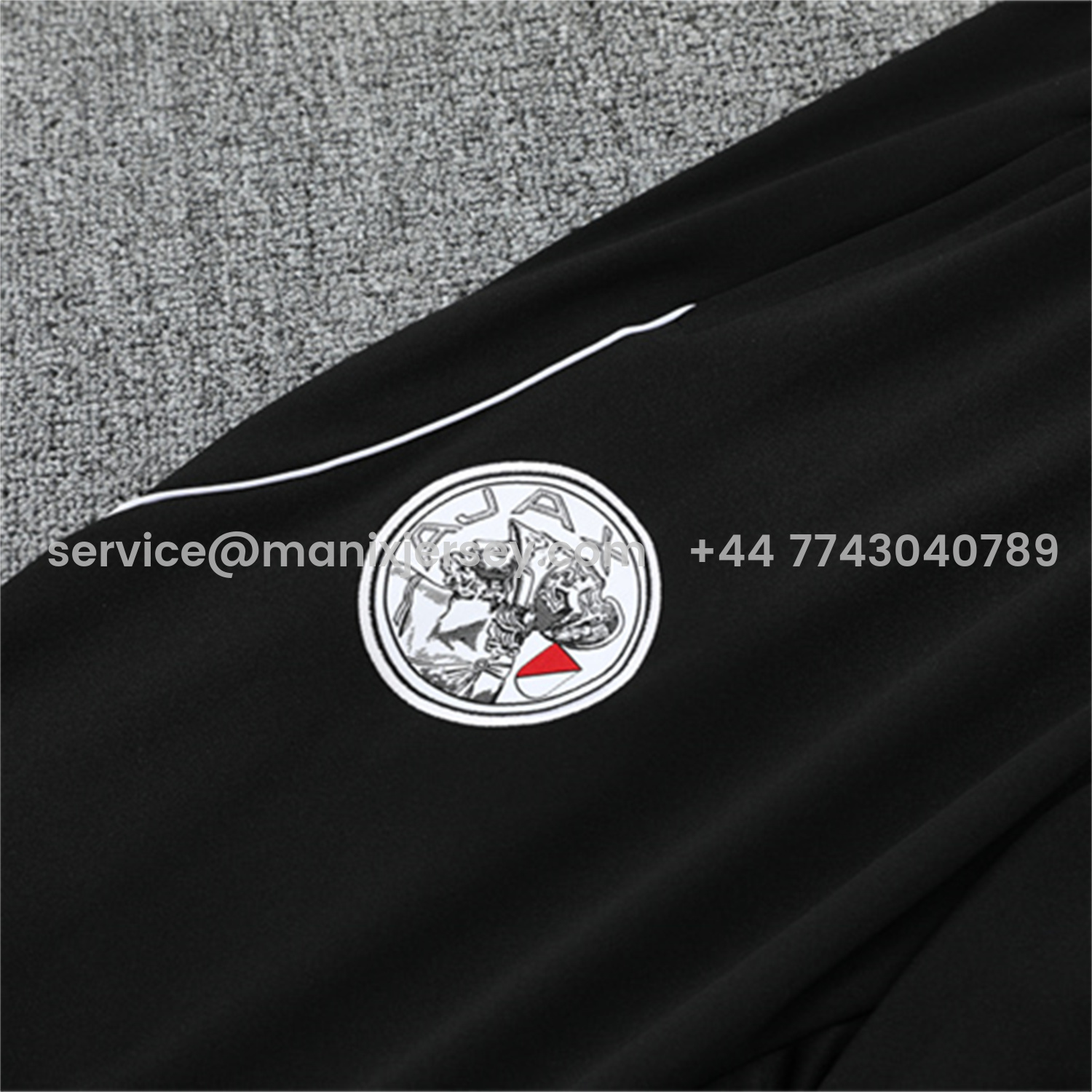ManixJersey.com | Ajax 25-26 Long Sleeve Training Set - White Top and Black Pants -Customize Name, Number and Patch | Worldwide Shipping