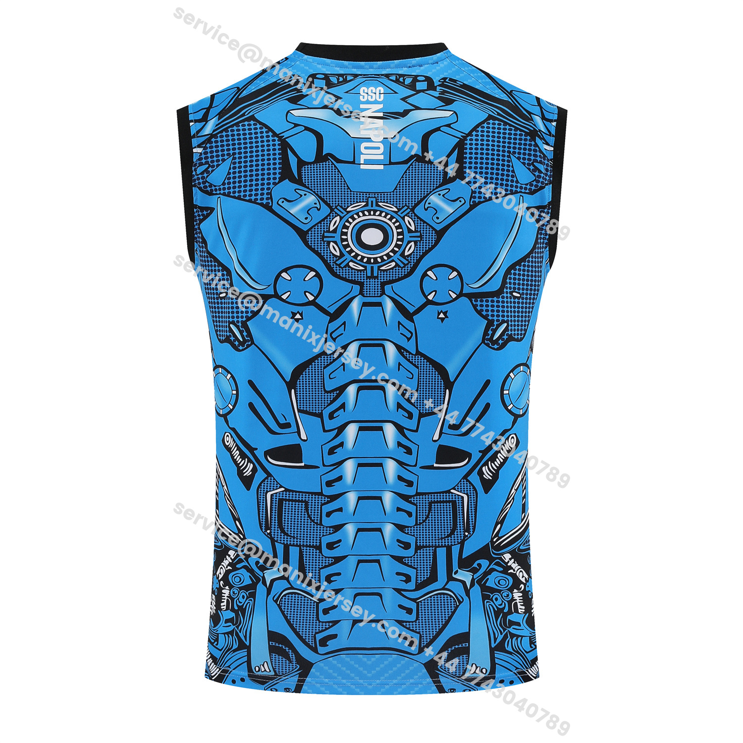 ManixJersey.com | Napoli 25-26 Vest Training Set - Blue Mecha Vest & Black Shorts -Customize Name, Number and Patch | Worldwide Shipping