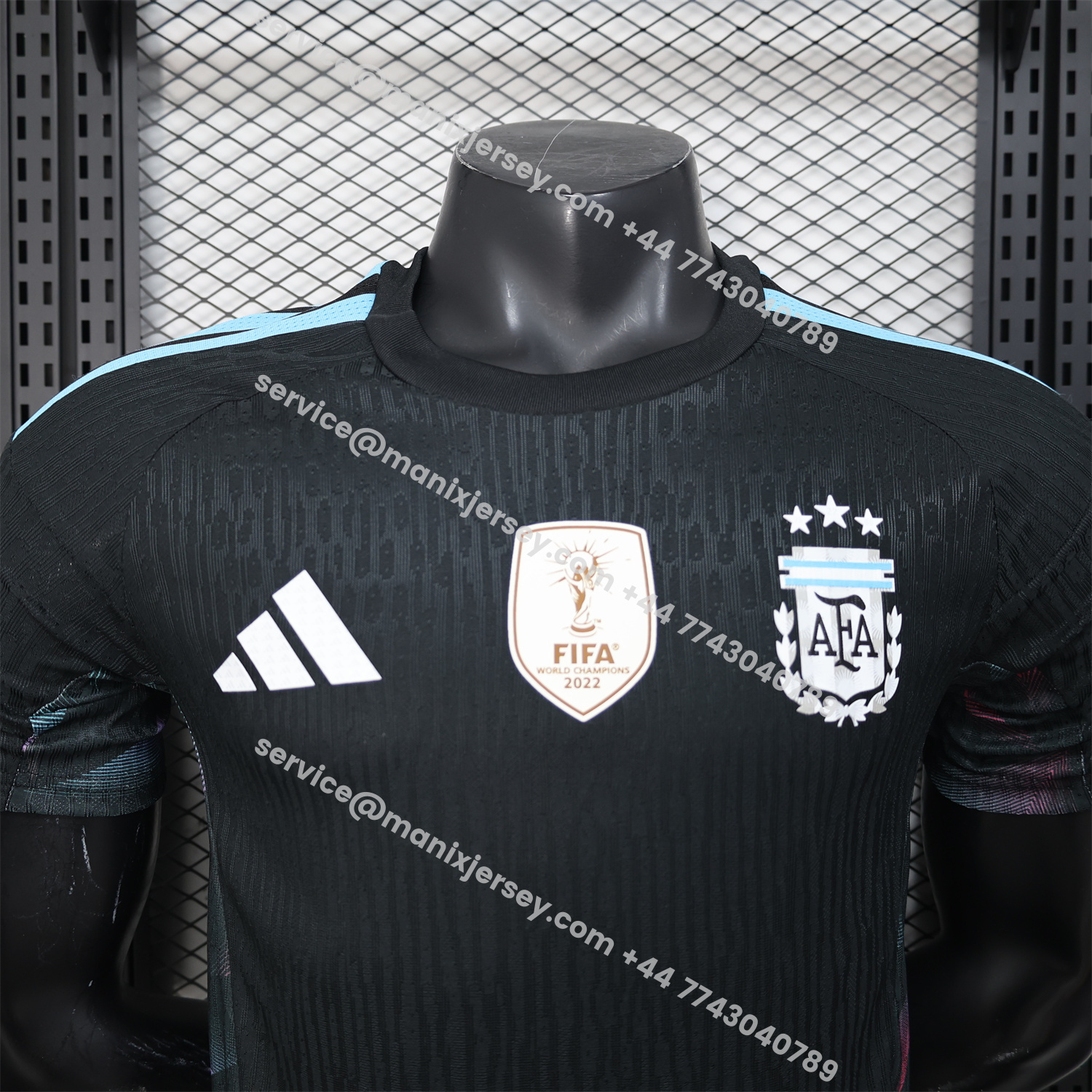 ManixJersey.com | Argentina 2026 Black Pre-Match Training Jersey - Player Version -Customize Name, Number and Patch | Worldwide Shipping