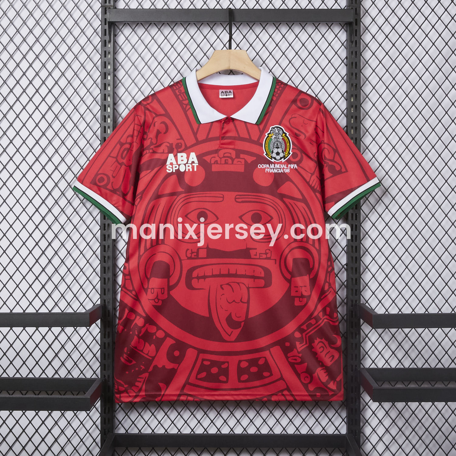 ManixJersey.com | Retro Mexico 1998 Red Special Edition Jersey -Customize Name, Number and Patch | Worldwide Shipping