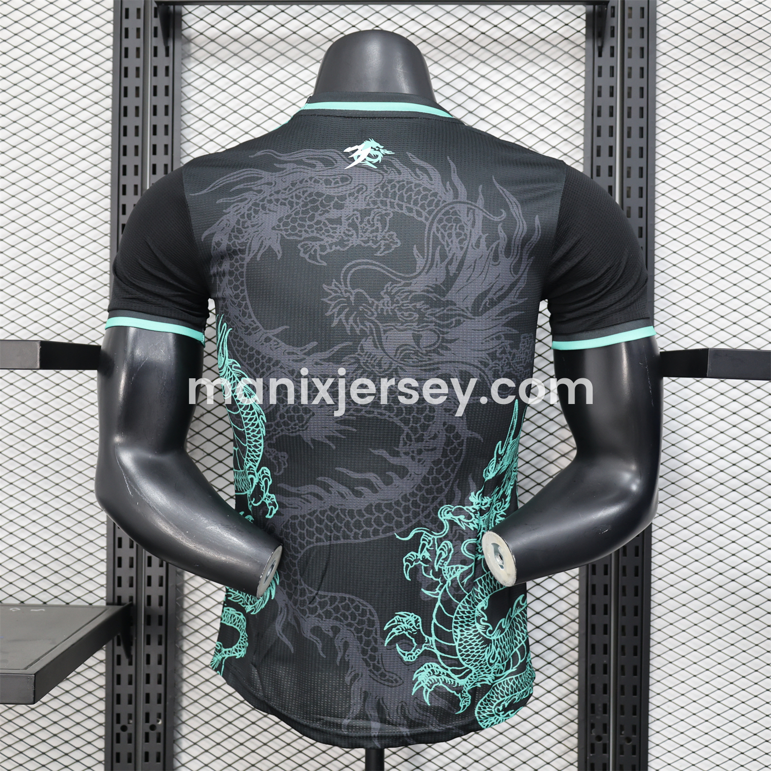 ManixJersey.com | Algeria 25-26 Green Dragon Pattern Black Jersey - Player Version -Customize Name, Number and Patch | Worldwide Shipping