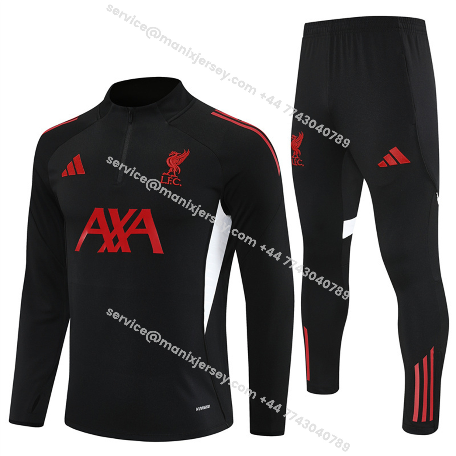 ManixJersey.com | Liver.pool 25-26 Long Sleeve Training Set - Black Top & Black Pants -Customize Name, Number and Patch | Worldwide Shipping