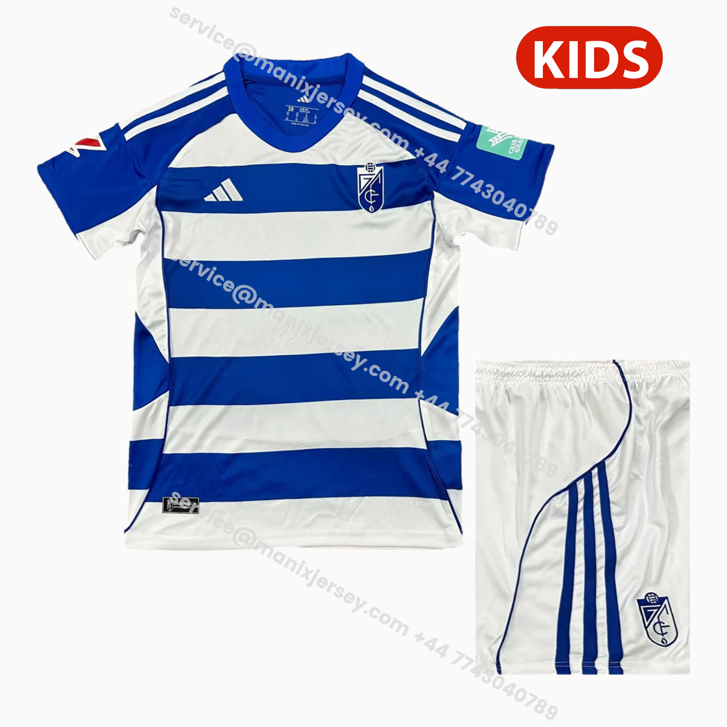 ManixJersey.com | Granada CF 25-26 Away Kids Kit -Customize Name, Number and Patch | Worldwide Shipping