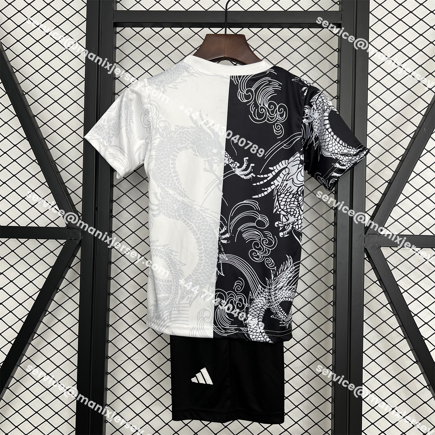 ManixJersey.com | Real Madrid 25-26 Dragon White And Black Special Kids Kit -Customize Name, Number and Patch | Worldwide Shipping
