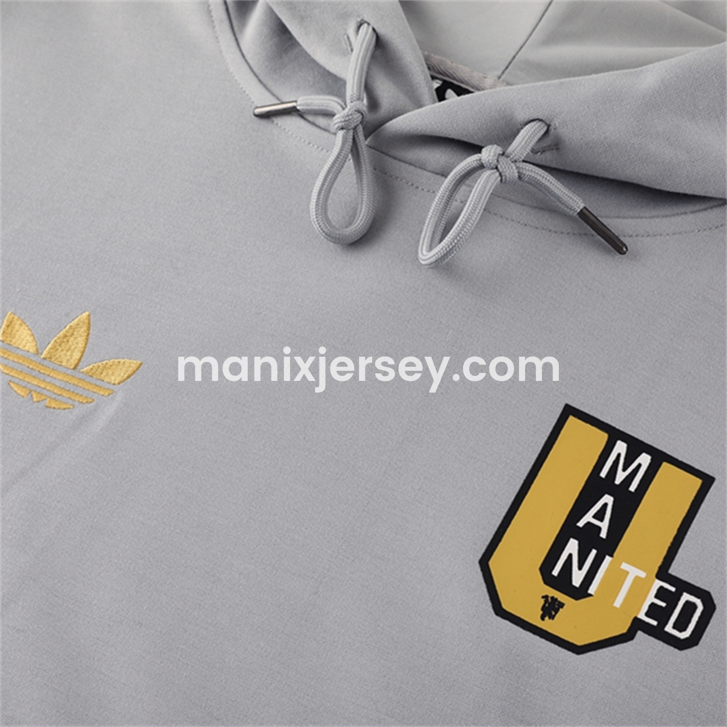ManixJersey.com | Manchester United 25-26 Originals Varsity Hoodie Set - Grey Hoodie and Pants -Customize Name, Number and Patch | Worldwide Shipping