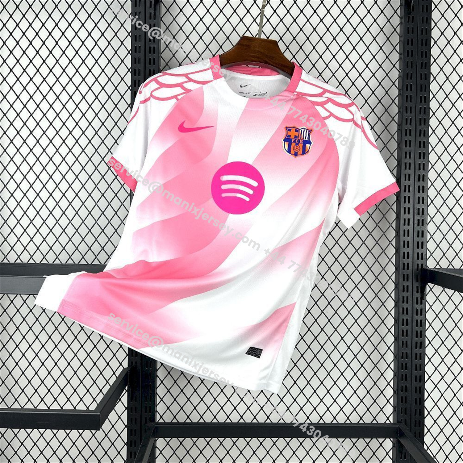 ManixJersey.com | Barcelona 25-26 Pink And White Special Jersey - Fans Version -Customize Name, Number and Patch | Worldwide Shipping