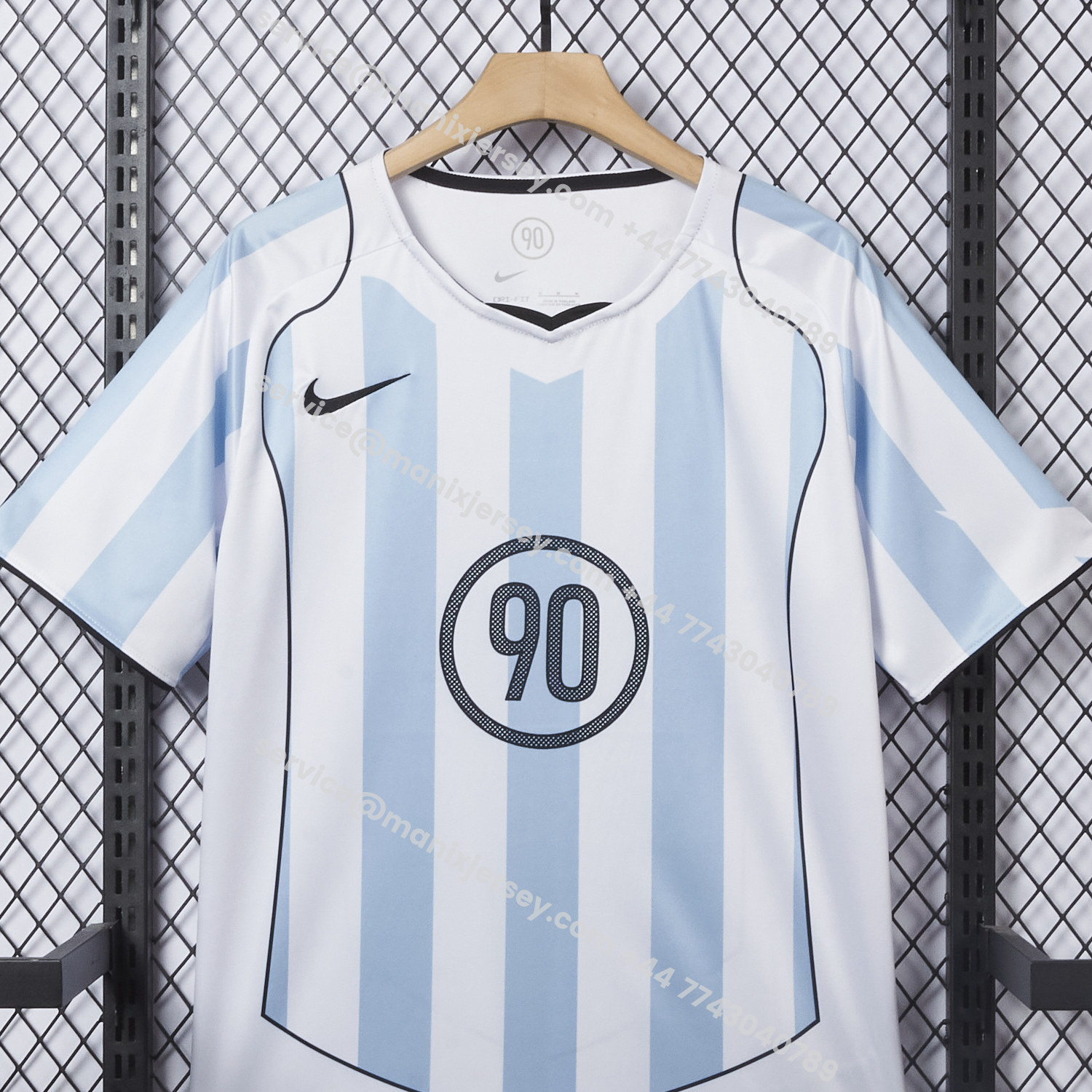 ManixJersey.com | Argentina 25-26 Retro Style Total 90 Blue White Jersey - Fans Version -Customize Name, Number and Patch | Worldwide Shipping