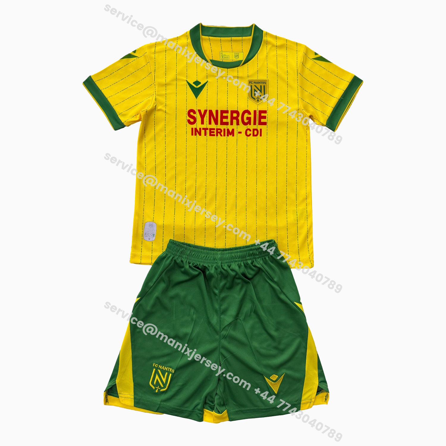 ManixJersey.com | Nantes 25-26 Home Men's Adult Jersey Set - Fans Version -Customize Name, Number and Patch | Worldwide Shipping