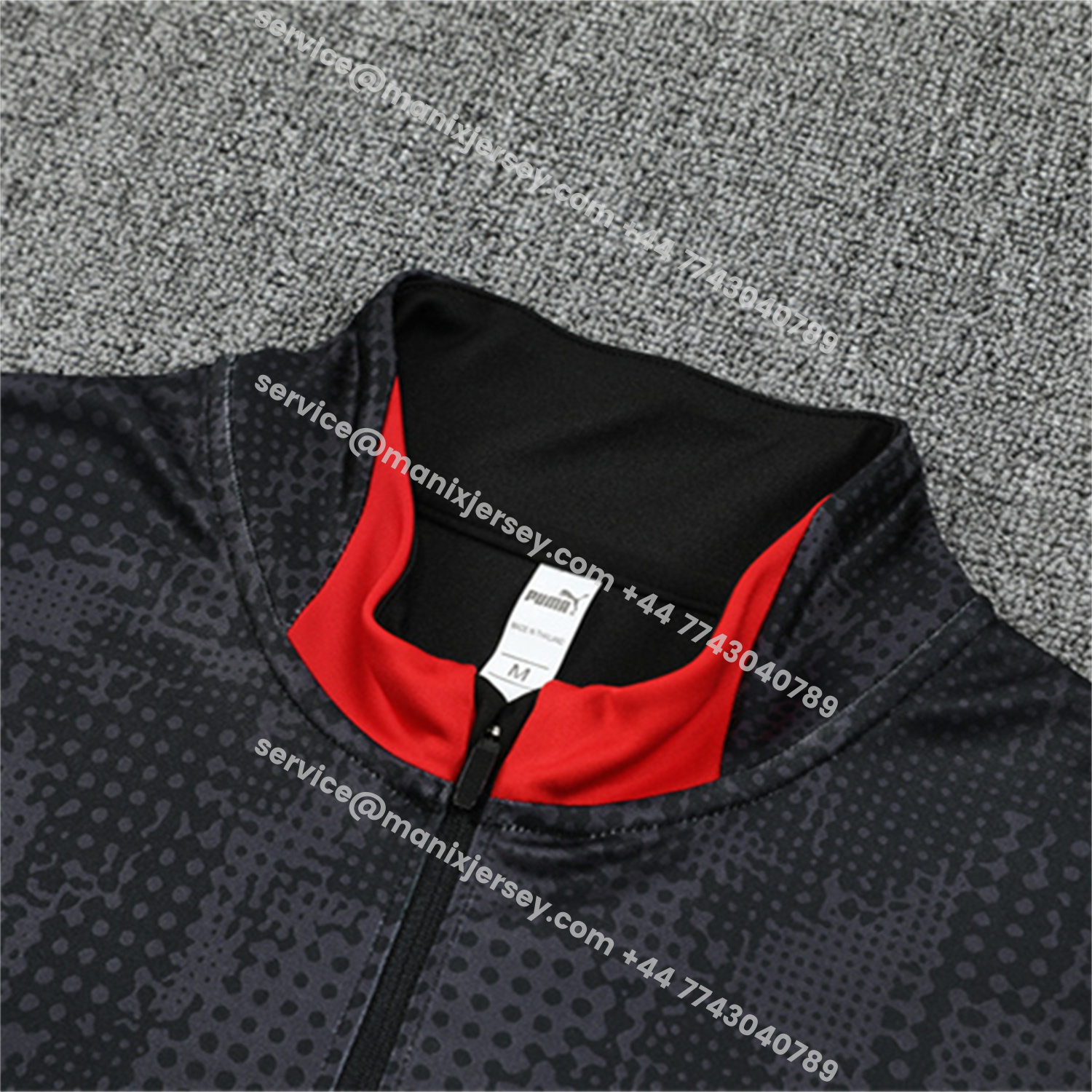 ManixJersey.com | AC Milan 25-26 Kids Long Sleeve Training Set - Black Top & Black Pants -Customize Name, Number and Patch | Worldwide Shipping