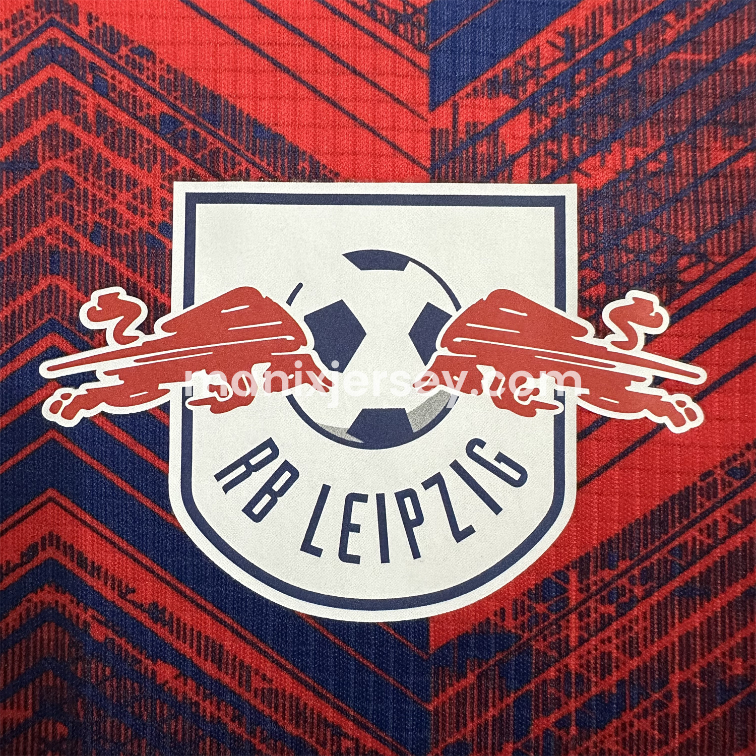 ManixJersey.com | RB Leipzig 25-26 Pre-Match Red Blue Training Jersey - Fans Version -Customize Name, Number and Patch | Worldwide Shipping