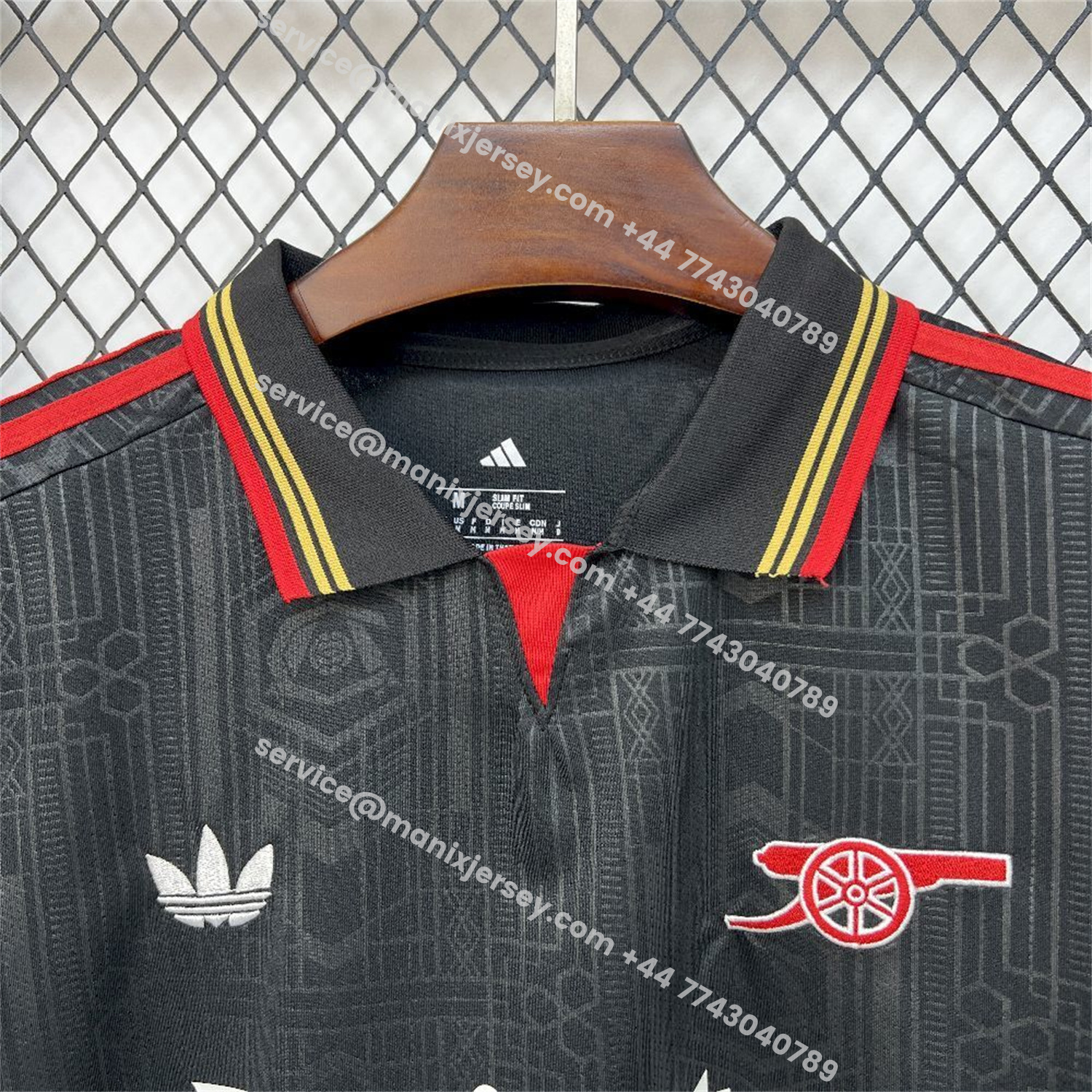 ManixJersey.com | Arsenal 25-26 Black POLO Throwback Trefoil Jersey - Fans Version -Customize Name, Number and Patch | Worldwide Shipping