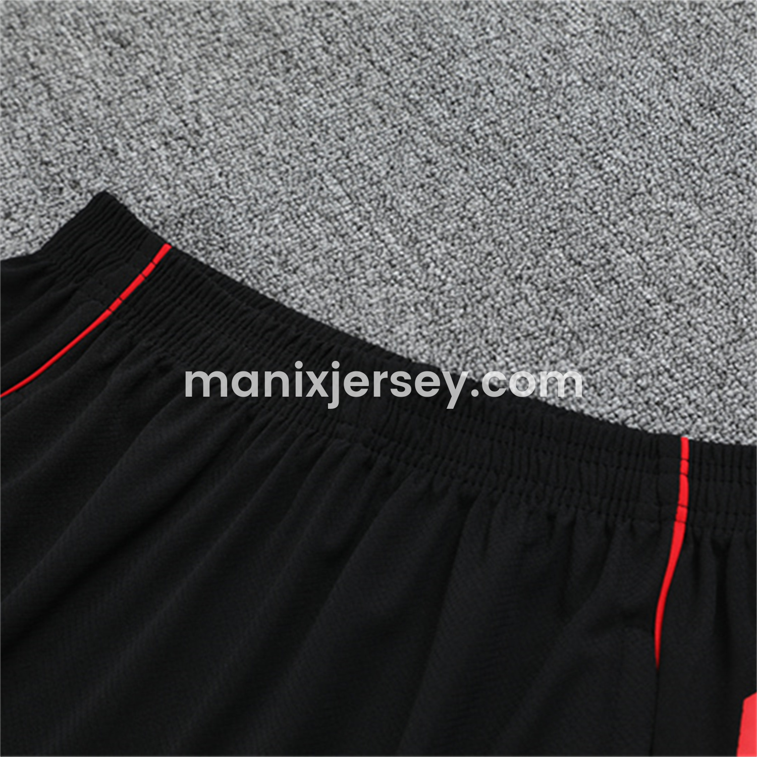 ManixJersey.com | Manchester United 25-26 Short-Sleeve Training Set - Red Top & Black Shorts -Customize Name, Number and Patch | Worldwide Shipping