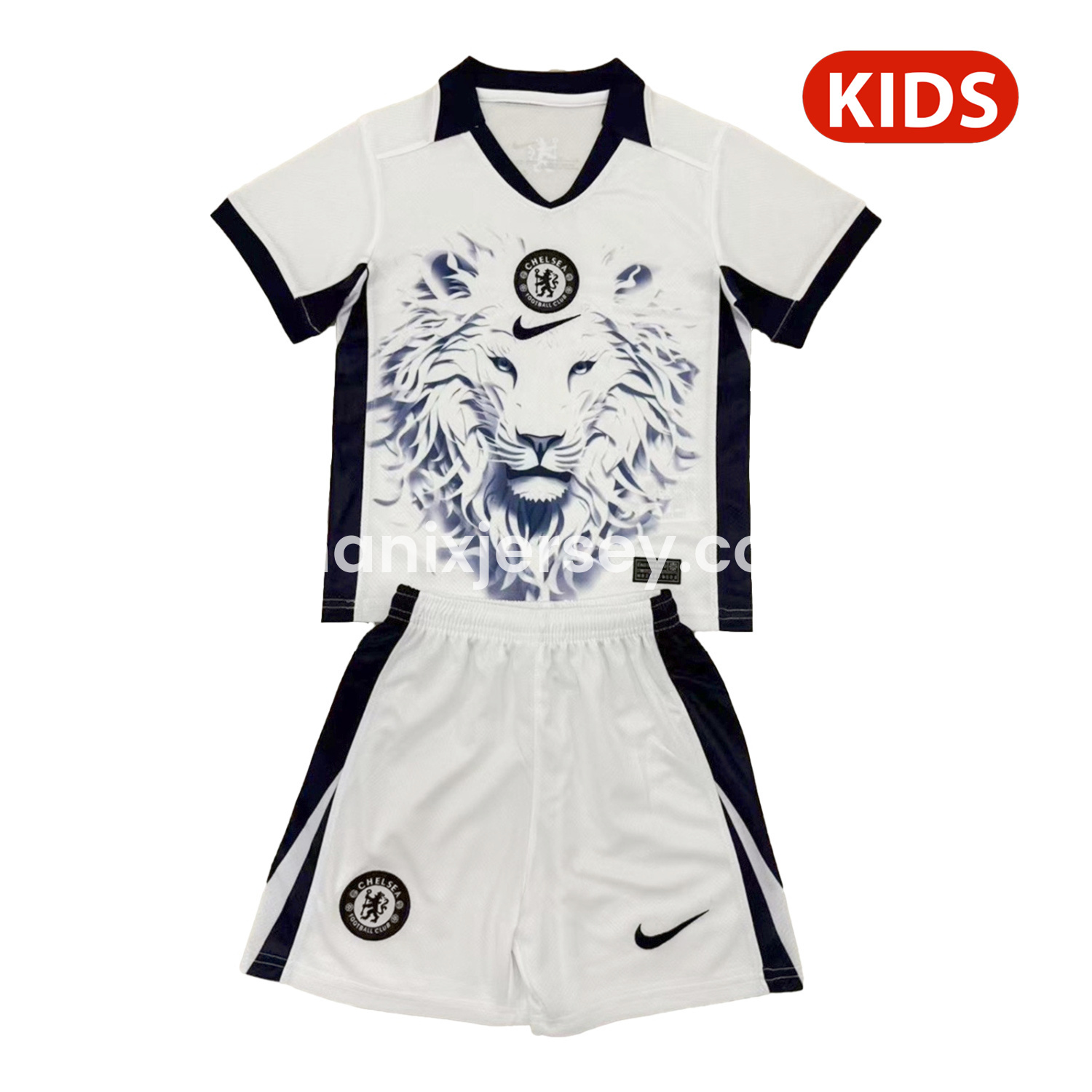 ManixJersey.com | C.H.E.L.S.E.A 25-26 White Lion Concept Kids Kit -Customize Name, Number and Patch | Worldwide Shipping