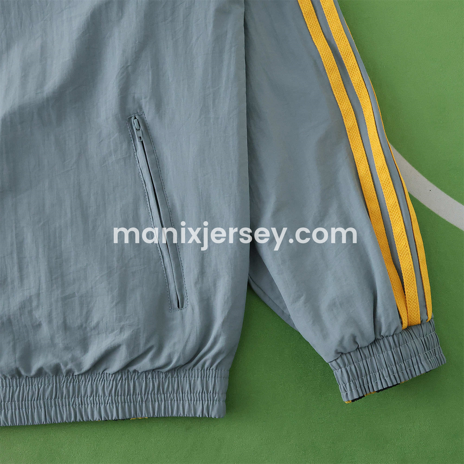 ManixJersey.com | Retro Arsenal 1991-93 Away Double Sided Reversible Windbreaker - Yellow & Grey -Customize Name, Number and Patch | Worldwide Shipping