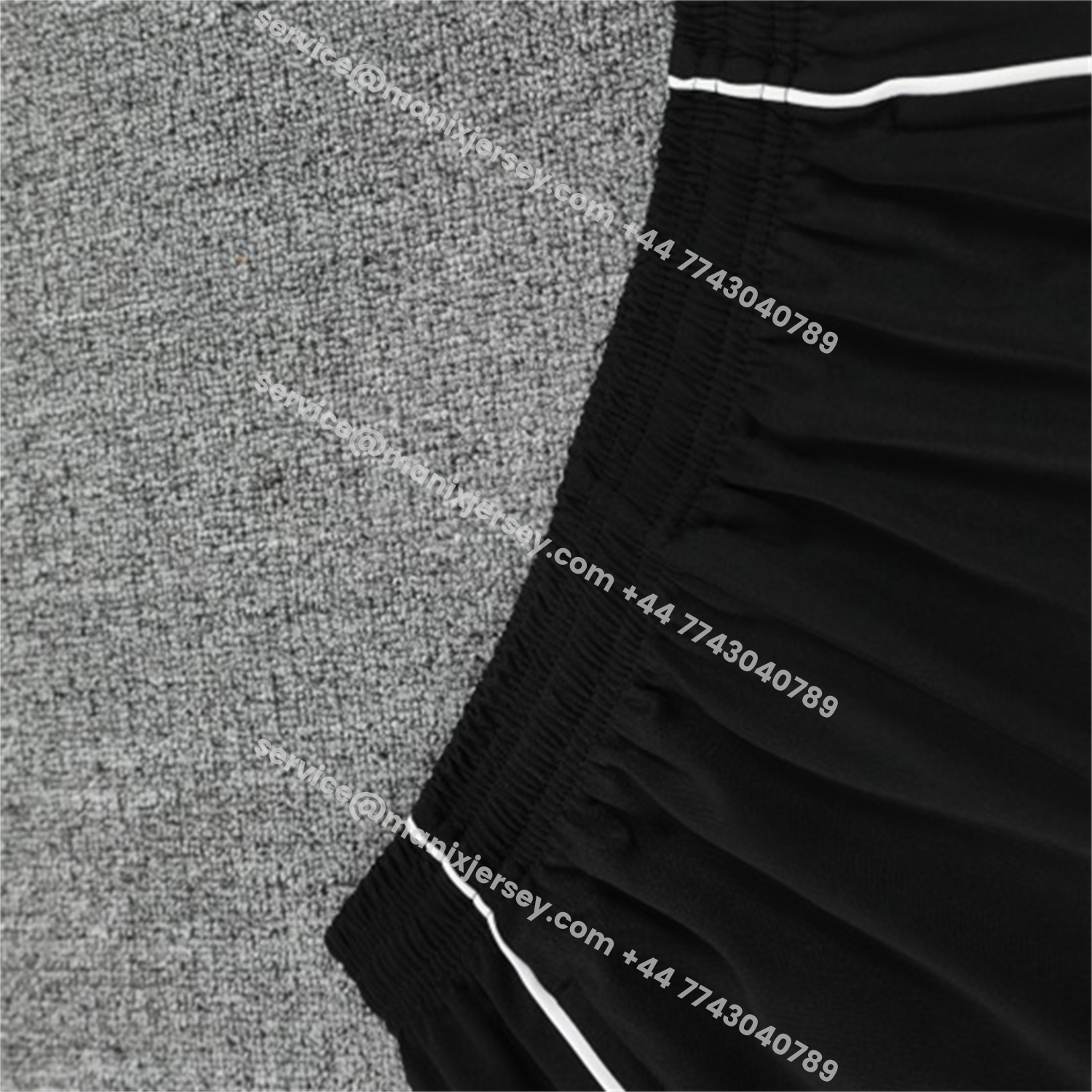 ManixJersey.com | Real Madrid 25-26 Short-Sleeve Training Set - Grey And White Top & Black Shorts -Customize Name, Number and Patch | Worldwide Shipping