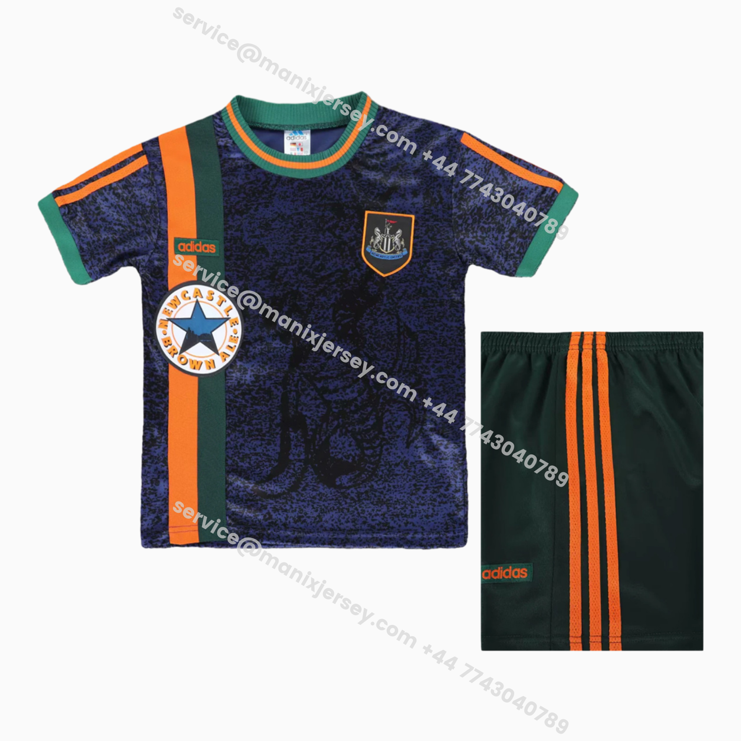 ManixJersey.com | Retro Newcastle United 1997-98 Away Kids Kit -Customize Name, Number and Patch | Worldwide Shipping