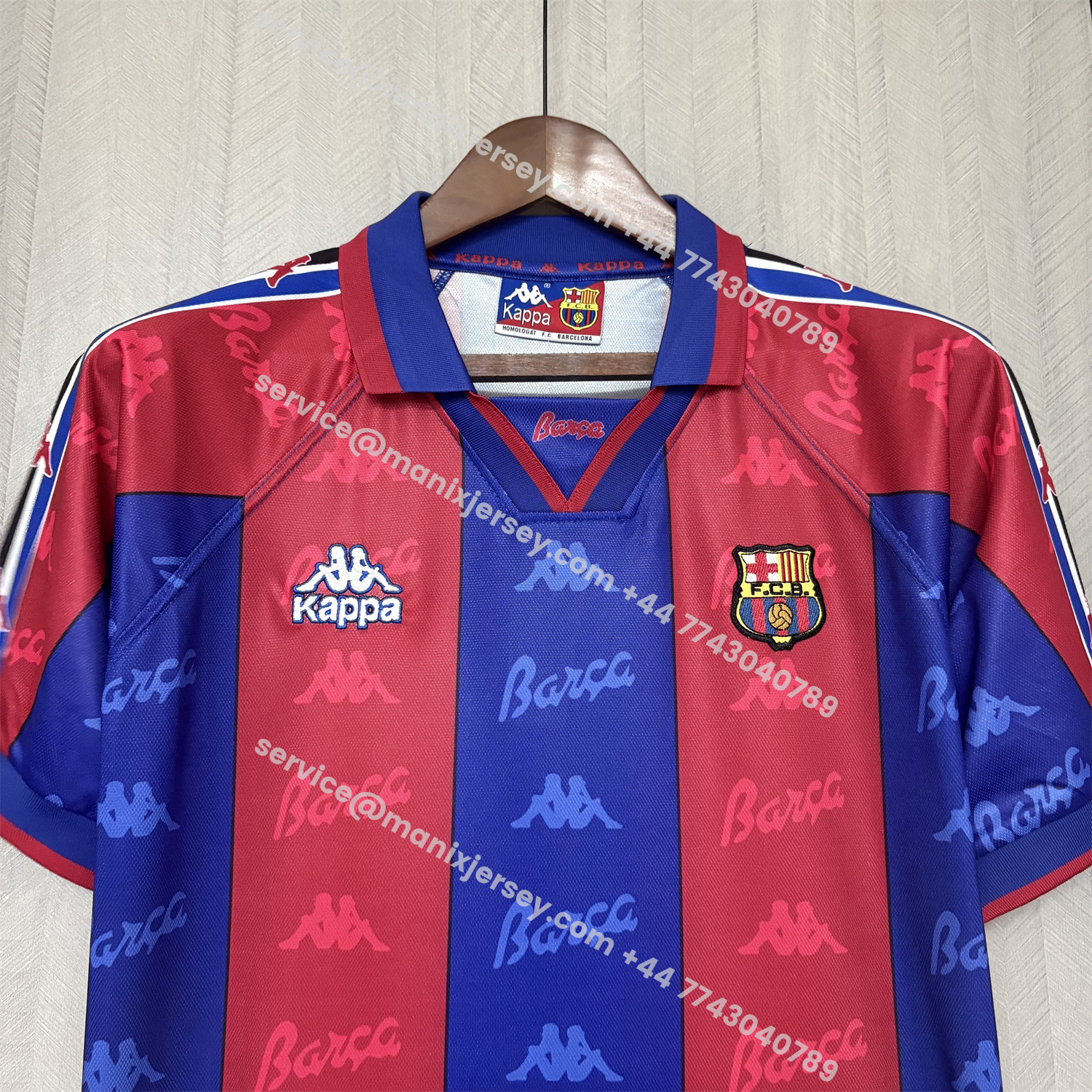 ManixJersey.com | Retro Barcelona 1995-97 Home Jersey -Customize Name, Number and Patch | Worldwide Shipping
