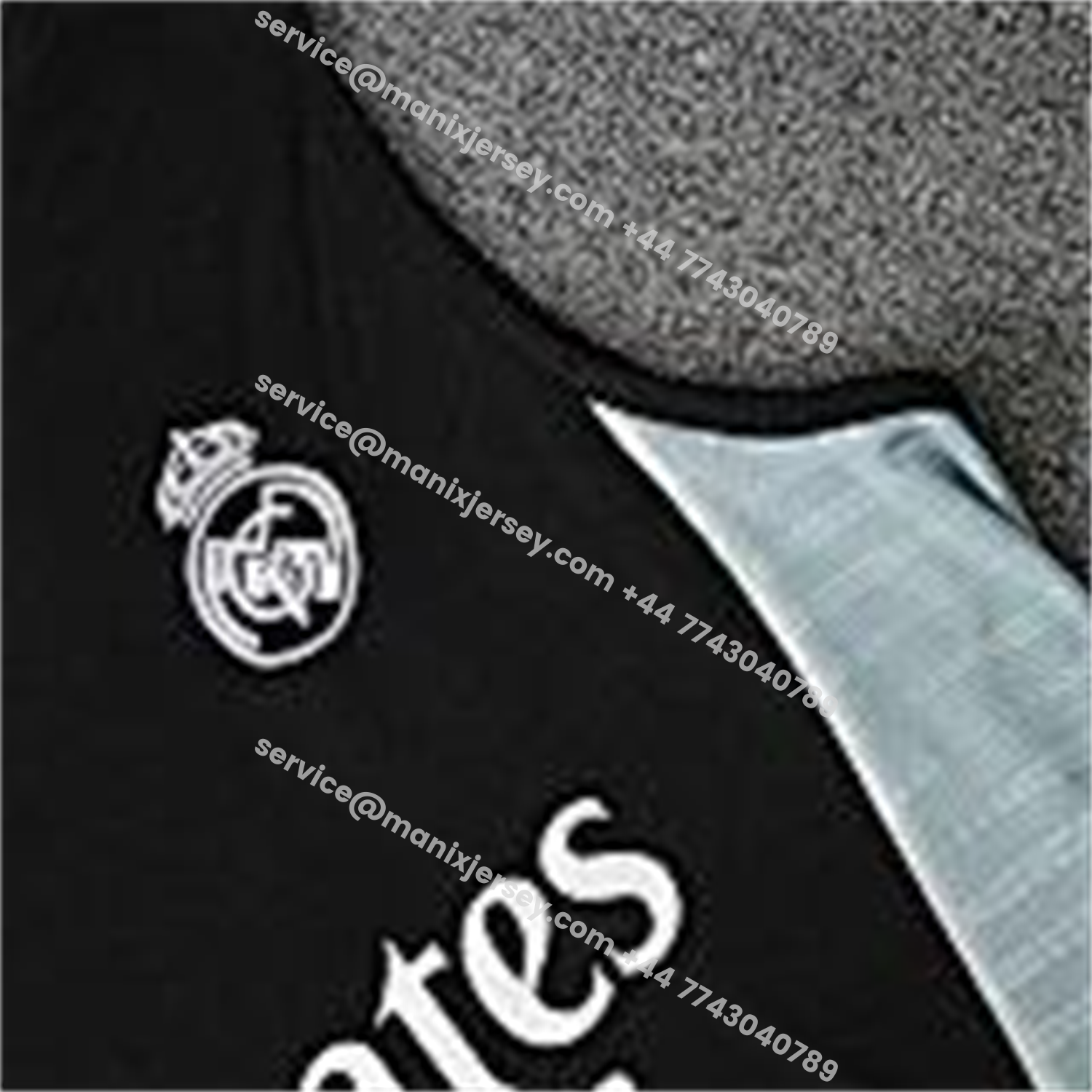 ManixJersey.com | Real Madrid 25-26 Vest Training Set - Black And Light Grey Vest & Black Shorts -Customize Name, Number and Patch | Worldwide Shipping