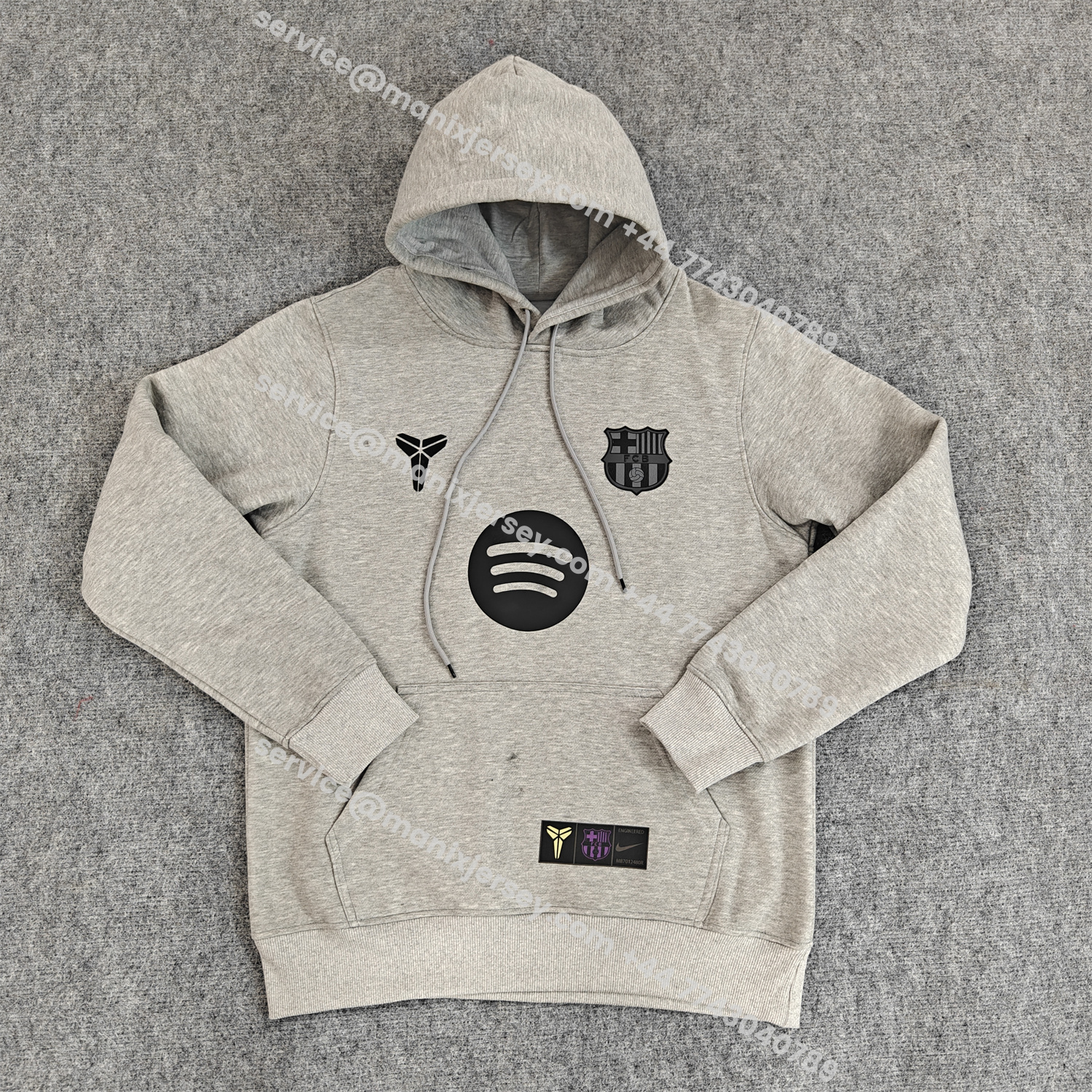 ManixJersey.com | Barcelona 25-26 KB Logo Unisex Pullover Hoodie -Customize Name, Number and Patch | Worldwide Shipping