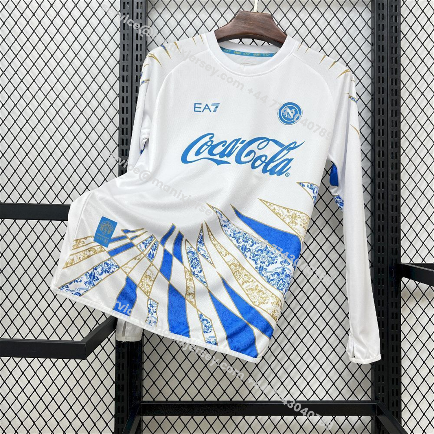 ManixJersey.com | Napoli 25-26 CocaCola White Special Jersey - Fans Version -Customize Name, Number and Patch | Worldwide Shipping