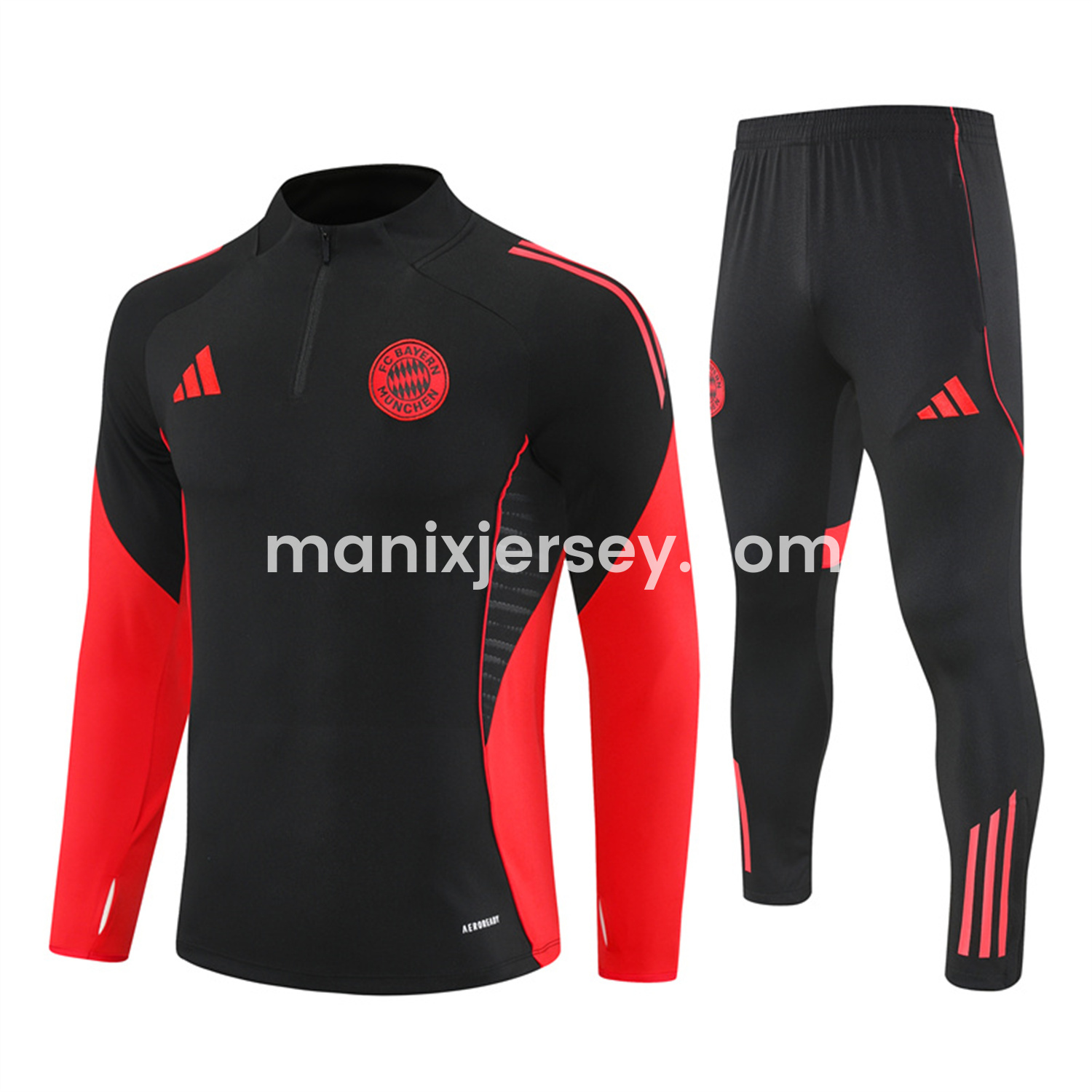 ManixJersey.com | Bayern Munich 25-26 Long Sleeves Training Set - Black Top & Black Pants -Customize Name, Number and Patch | Worldwide Shipping