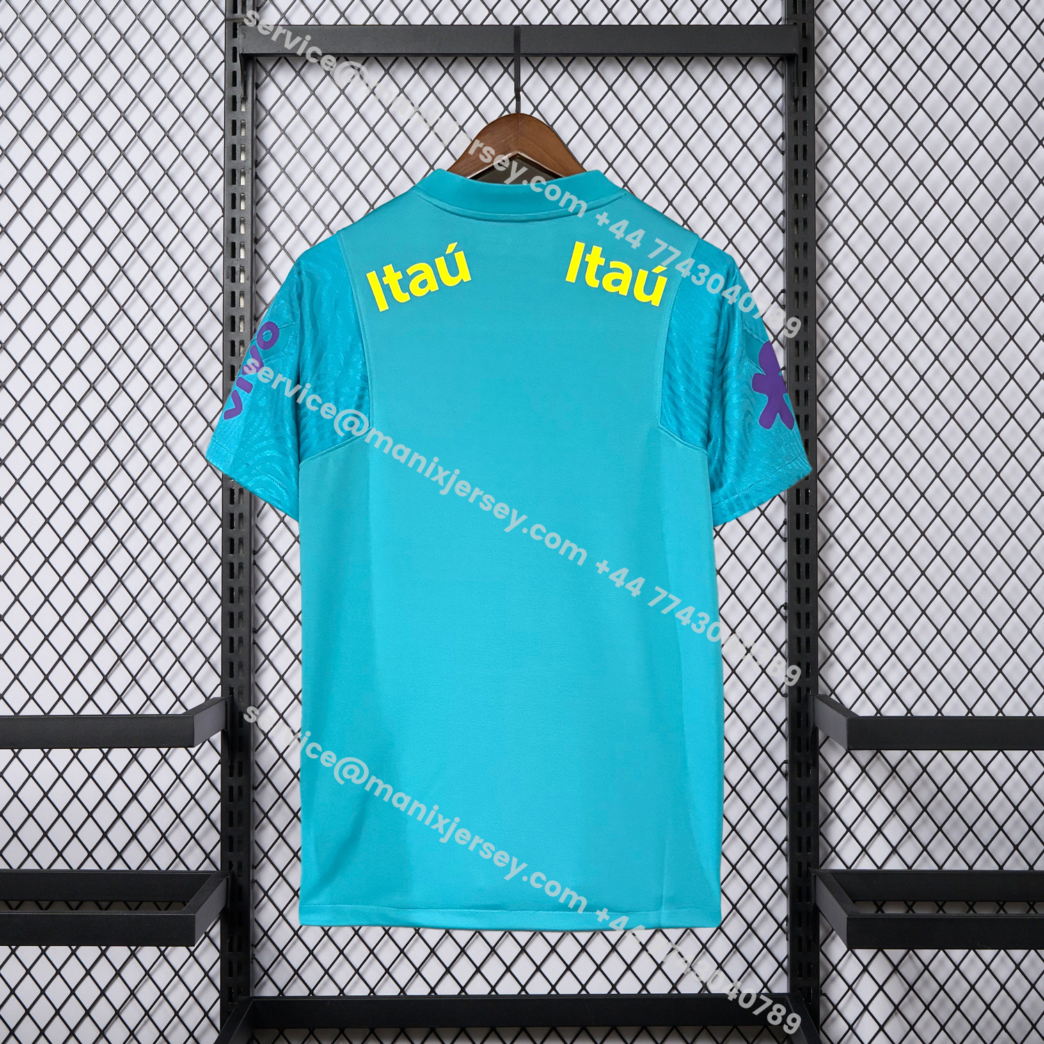 ManixJersey.com | Retro Brazil 2022 Pre-Match Cyan Special Jersey -Customize Name, Number and Patch | Worldwide Shipping
