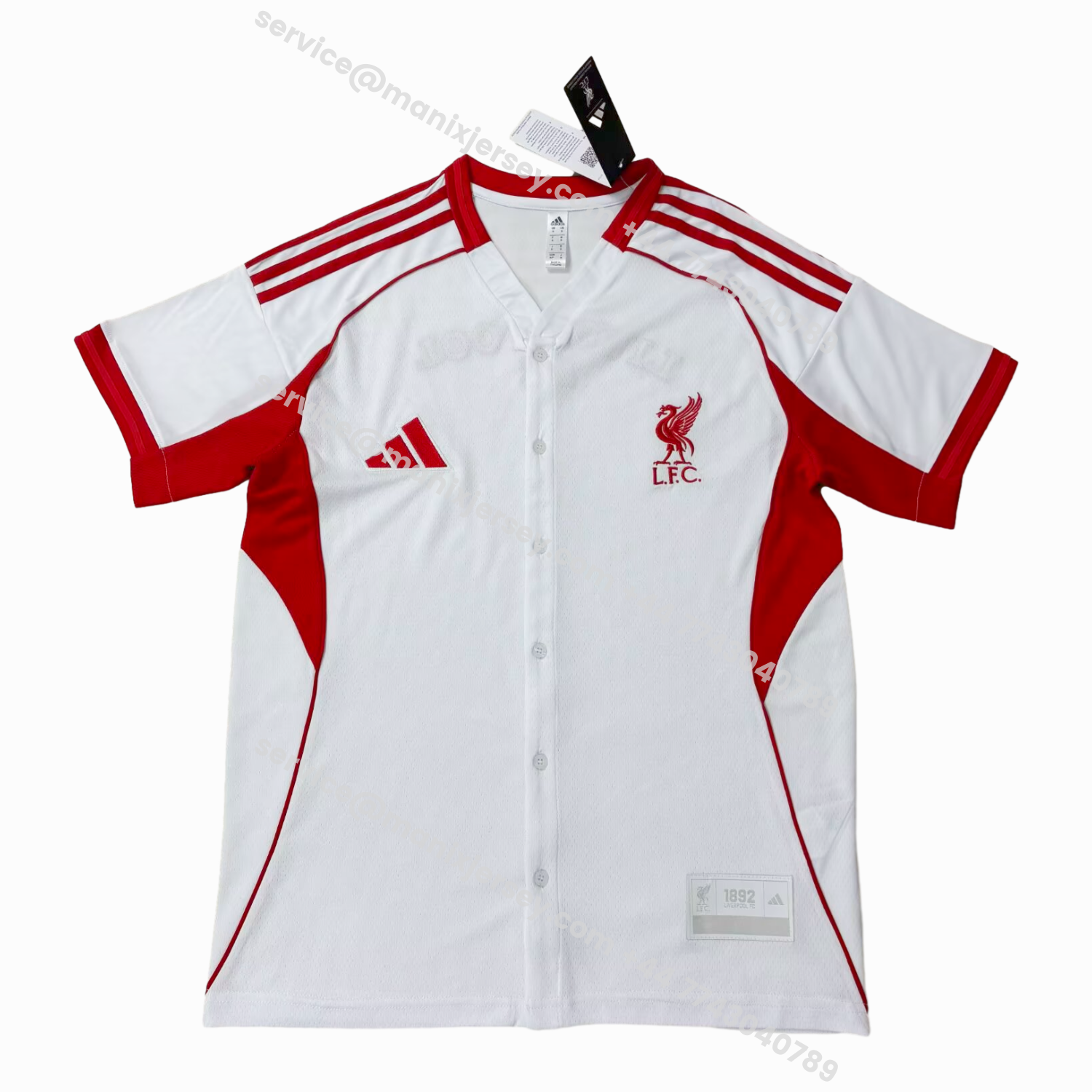 ManixJersey.com | Liver.pool 25-26 White Baseball Jersey -Customize Name, Number and Patch | Worldwide Shipping
