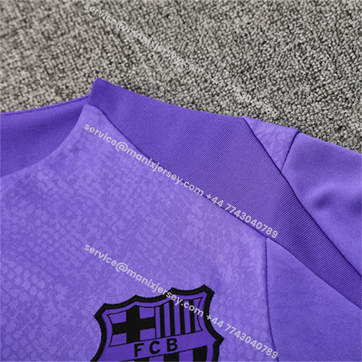 ManixJersey.com | Barcelona 25-26 X KB Long Sleeve Training Set - Purple Top & Black Pants -Customize Name, Number and Patch | Worldwide Shipping