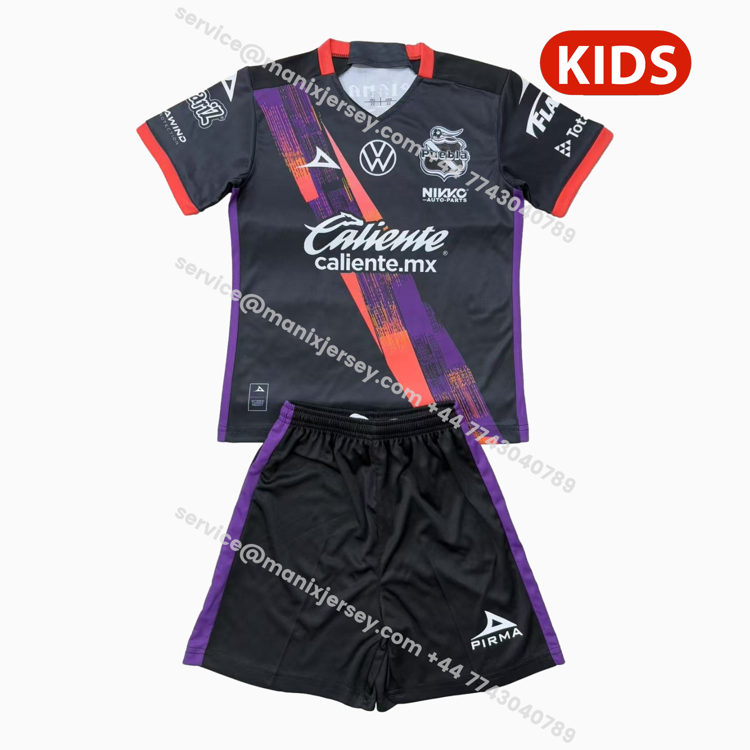 ManixJersey.com | Club Puebla 25-26 Away Kids Kit -Customize Name, Number and Patch | Worldwide Shipping
