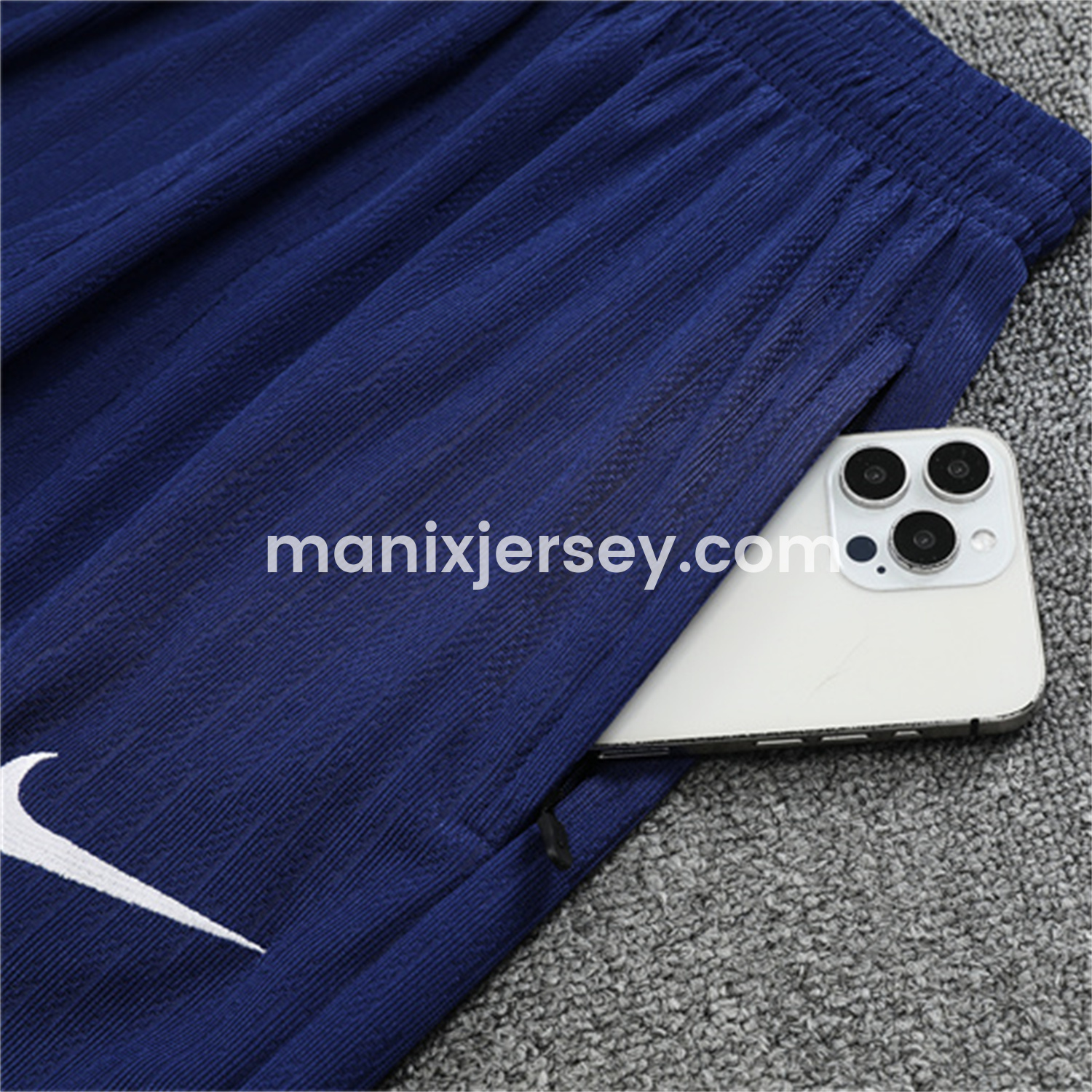 ManixJersey.com | Paris Saint-Germain PSG 25-26 Kid Long Sleeves Training Set - Royal Blue Gray Sleeves Top & Royal Blue Pants -Customize Name, Number and Patch | Worldwide Shipping