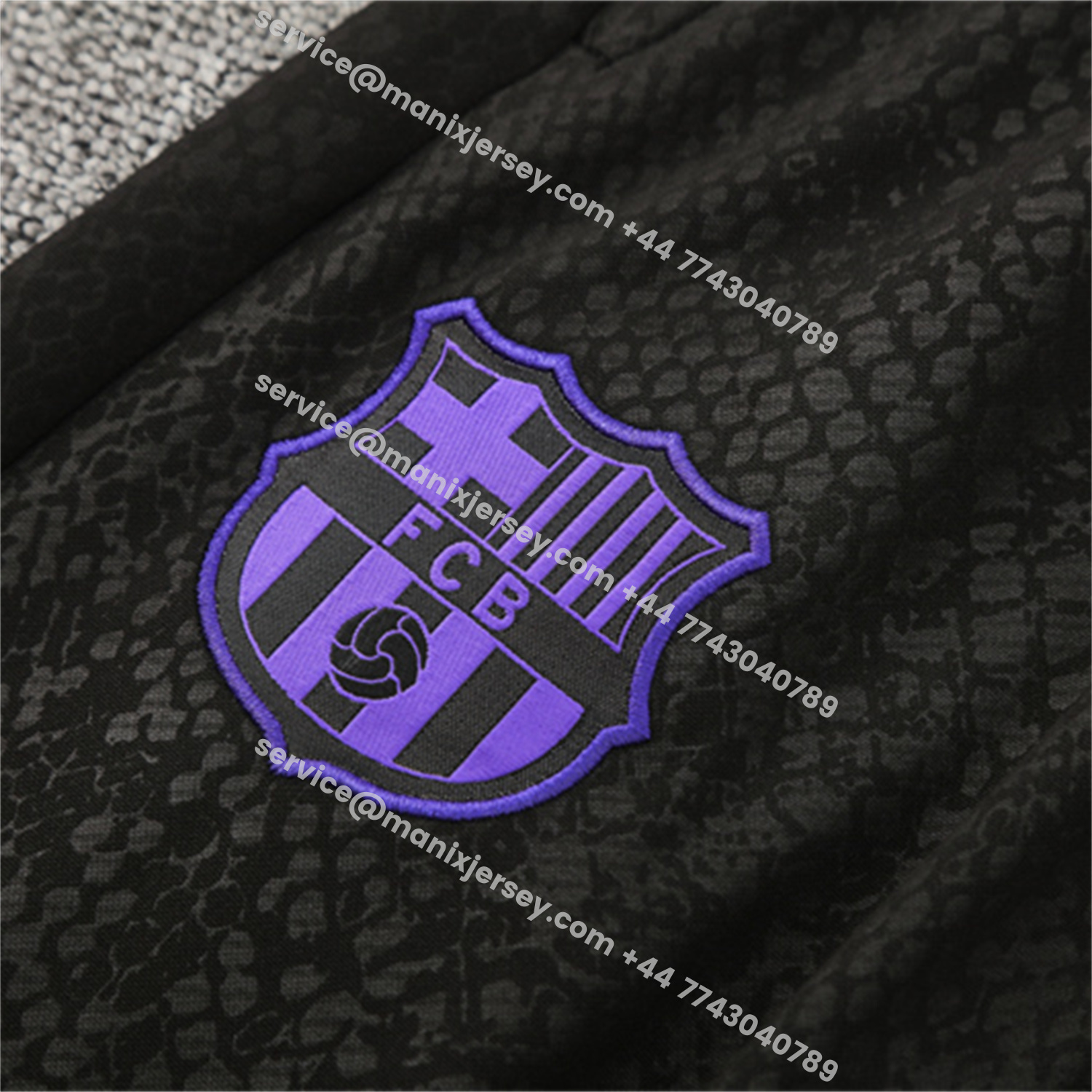 ManixJersey.com | Barcelona 25-26 X KB Kids Long Sleeve Training Set - Black Top & Black Pants -Customize Name, Number and Patch | Worldwide Shipping