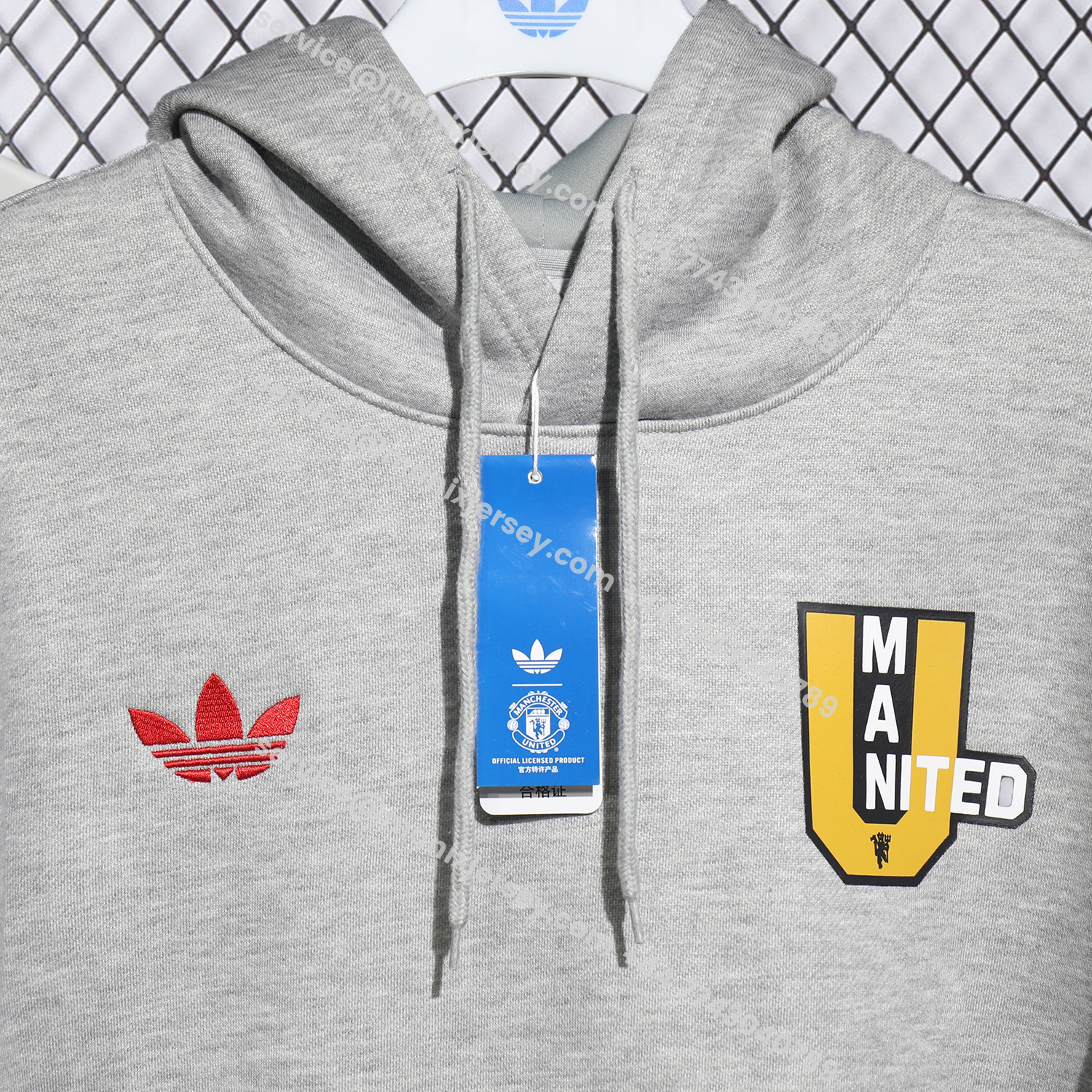 ManixJersey.com | Manchester United 25-26 Pure Color Training Set - Grey Top and Grey Pants -Customize Name, Number and Patch | Worldwide Shipping