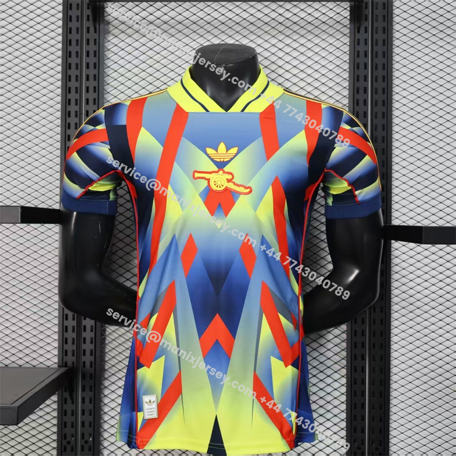 ManixJersey.com | Arsenal 25-26 Red Yellow Blue LFSTLR Jersey - Player Version -Customize Name, Number and Patch | Worldwide Shipping