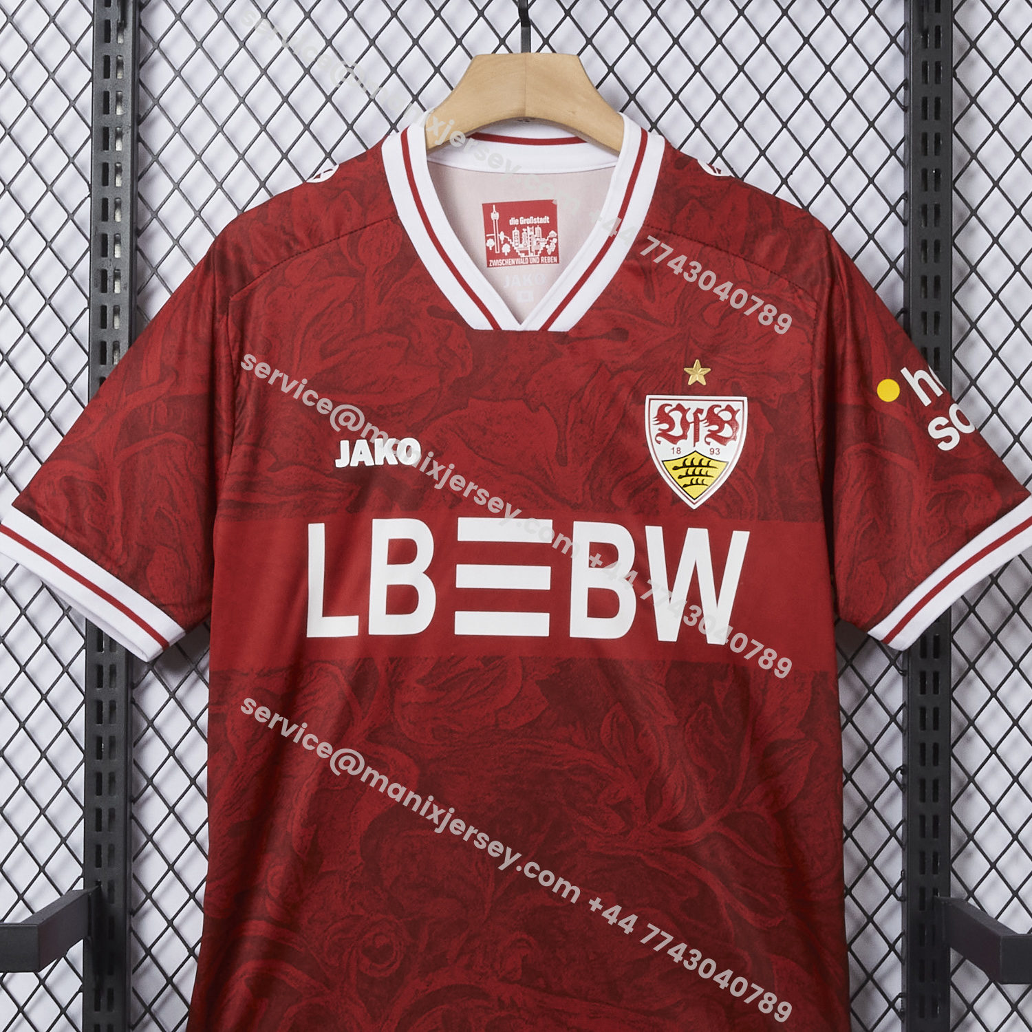 ManixJersey.com | VfB Stuttgart 25-26 Away Red Jersey - Fans Version -Customize Name, Number and Patch | Worldwide Shipping