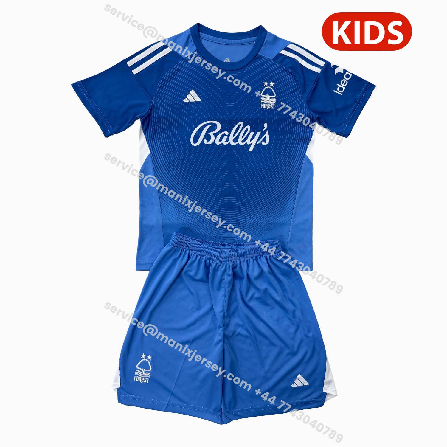 ManixJersey.com | Nottingham Forest 25-26 Blue Goalkeeper Kids Kit -Customize Name, Number and Patch | Worldwide Shipping
