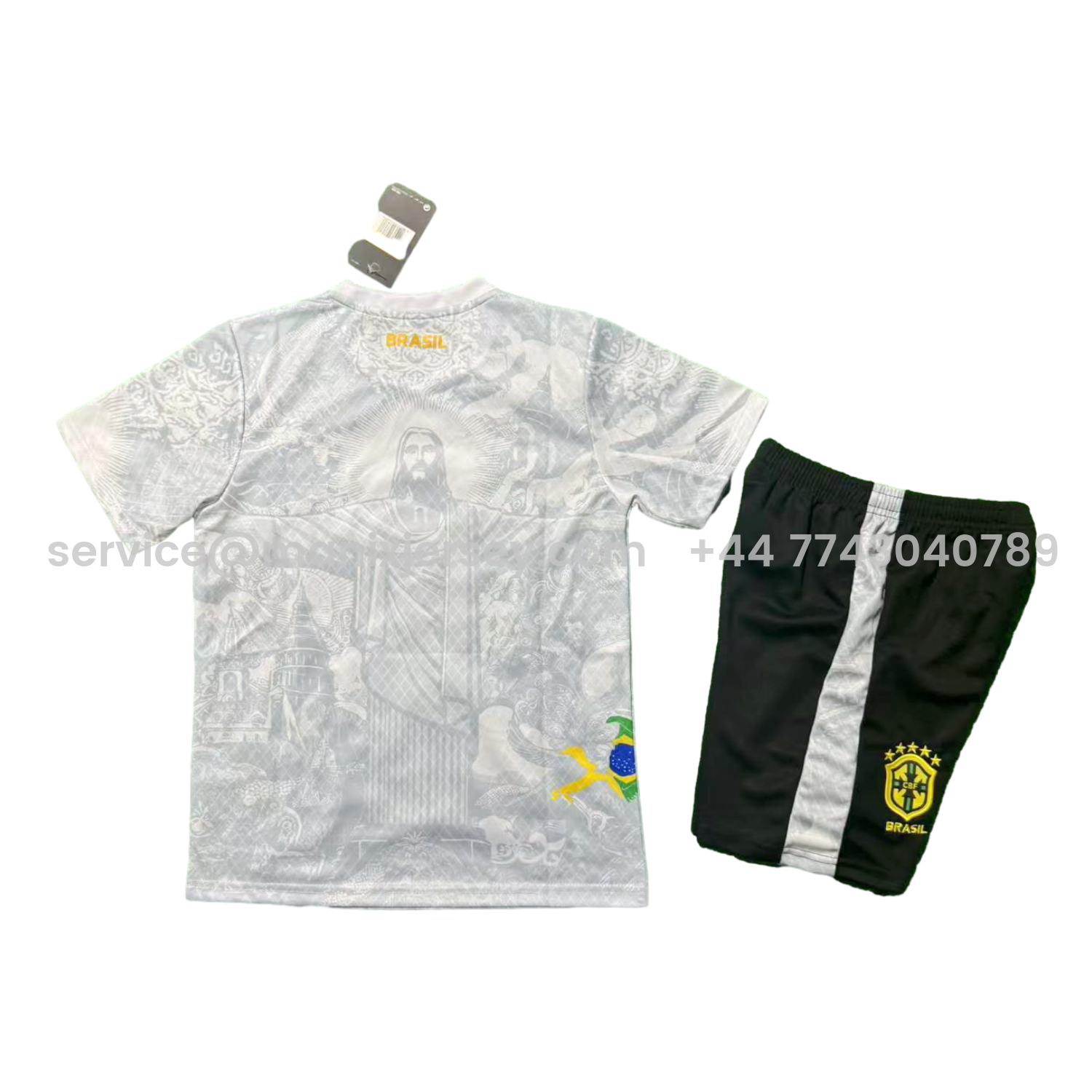 ManixJersey.com | Brazil 25-26 Jesus White Special Kids Kit -Customize Name, Number and Patch | Worldwide Shipping