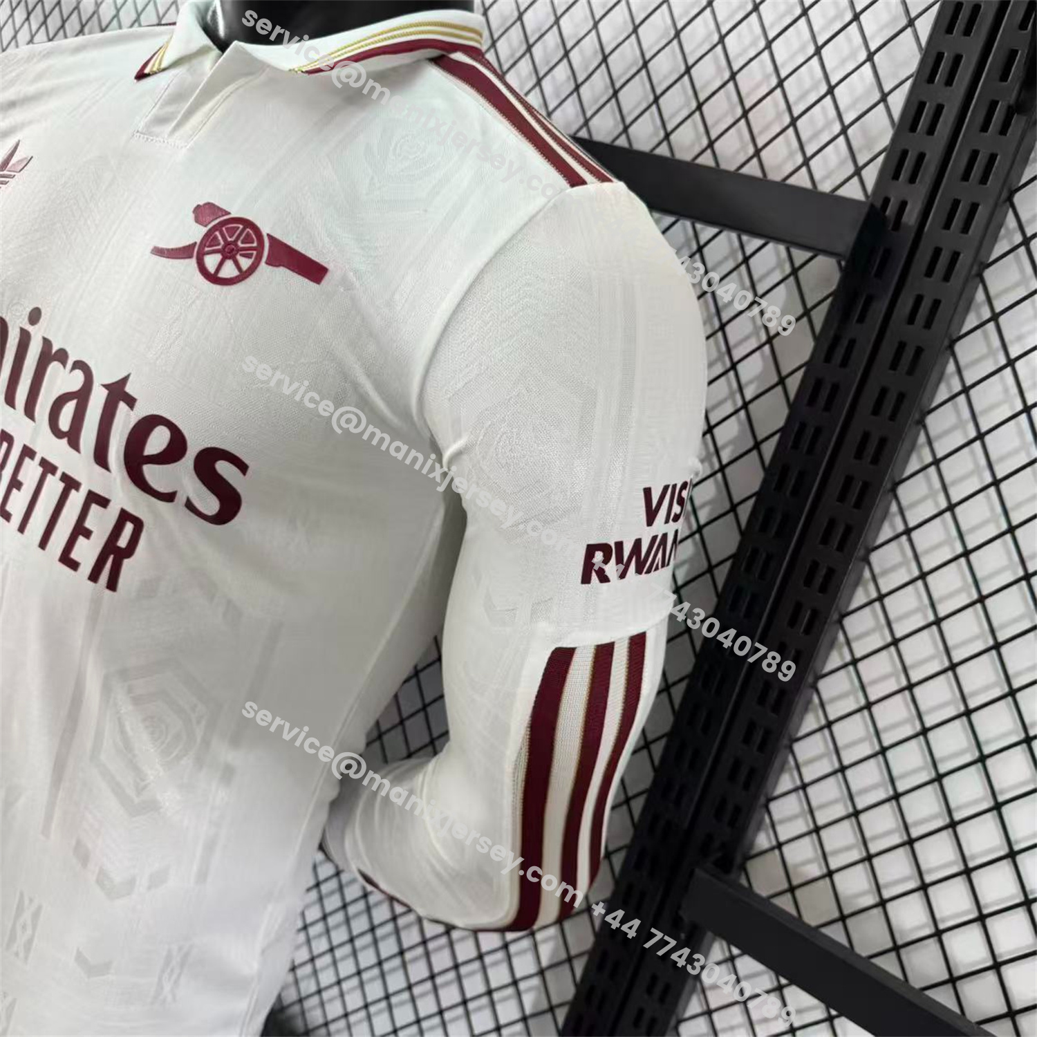 ManixJersey.com | Arsenal 25-26 Third White Long Sleeves Jersey - Player Version -Customize Name, Number and Patch | Worldwide Shipping