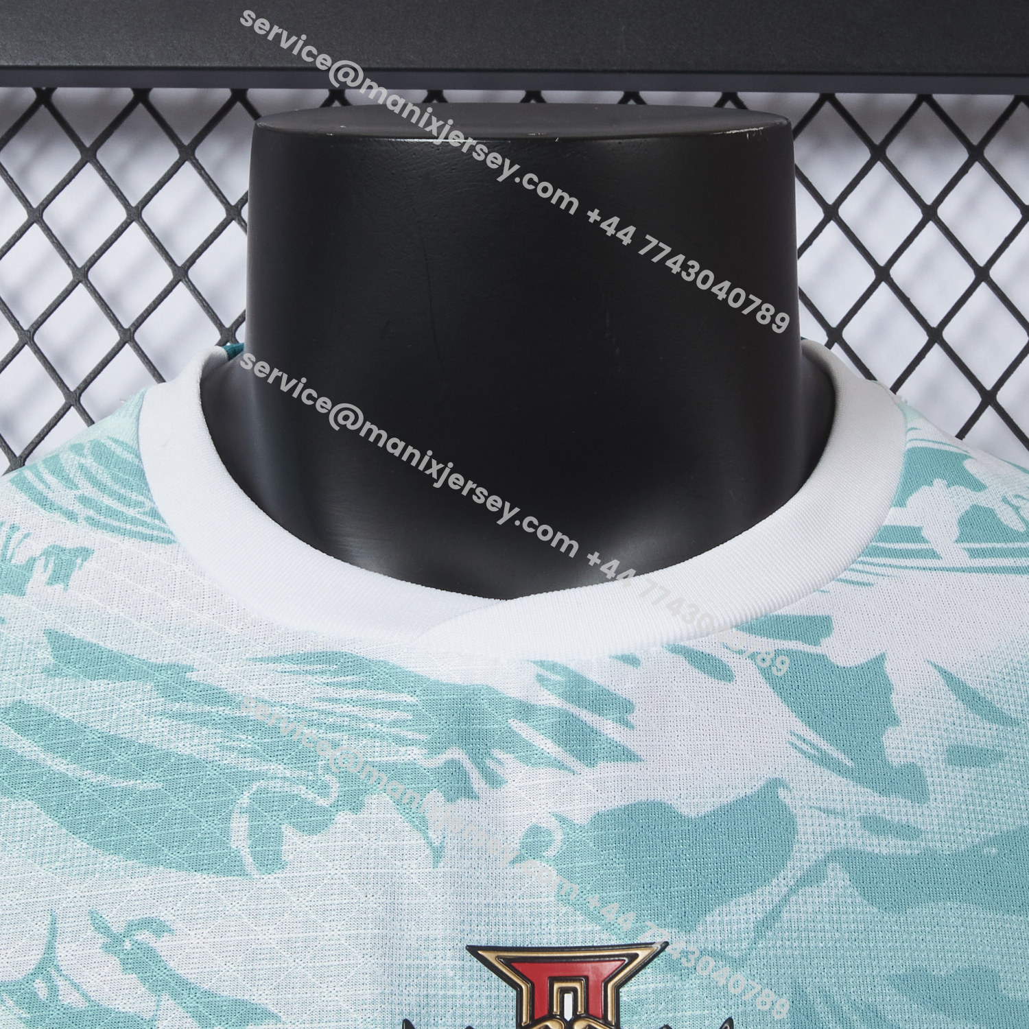 ManixJersey.com | Portugal 2026 Away White And Cyan Jersey - Player Version -Customize Name, Number and Patch | Worldwide Shipping