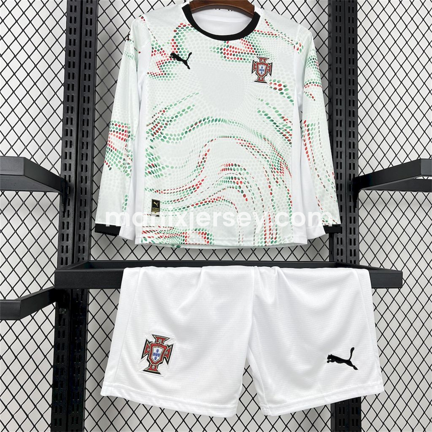 ManixJersey.com | Portugal 2025-26 Away Long Sleeves Kids Kit -Customize Name, Number and Patch | Worldwide Shipping