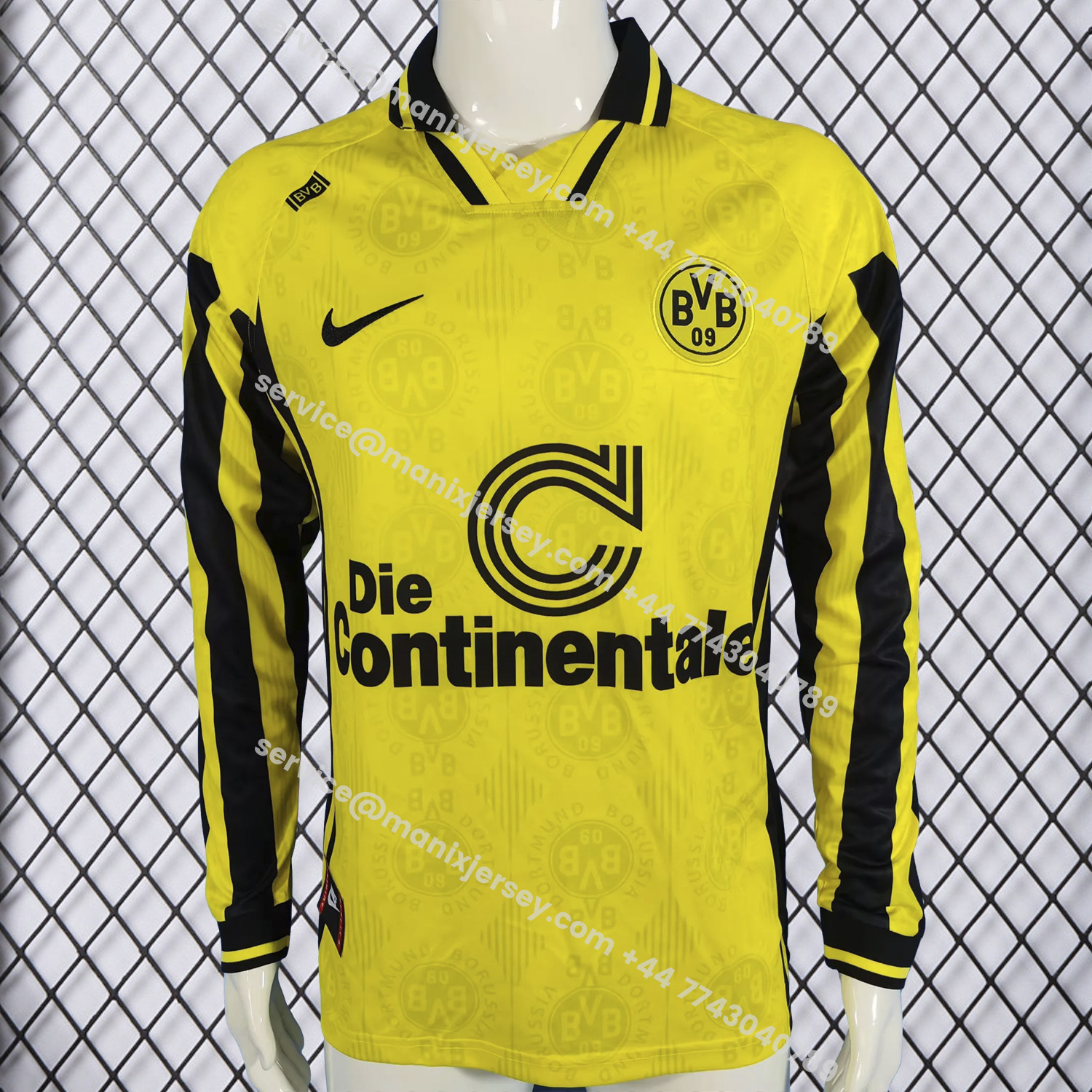 ManixJersey.com | Retro Dortmund 1996-97 Home Long Sleeves Jersey -Customize Name, Number and Patch | Worldwide Shipping