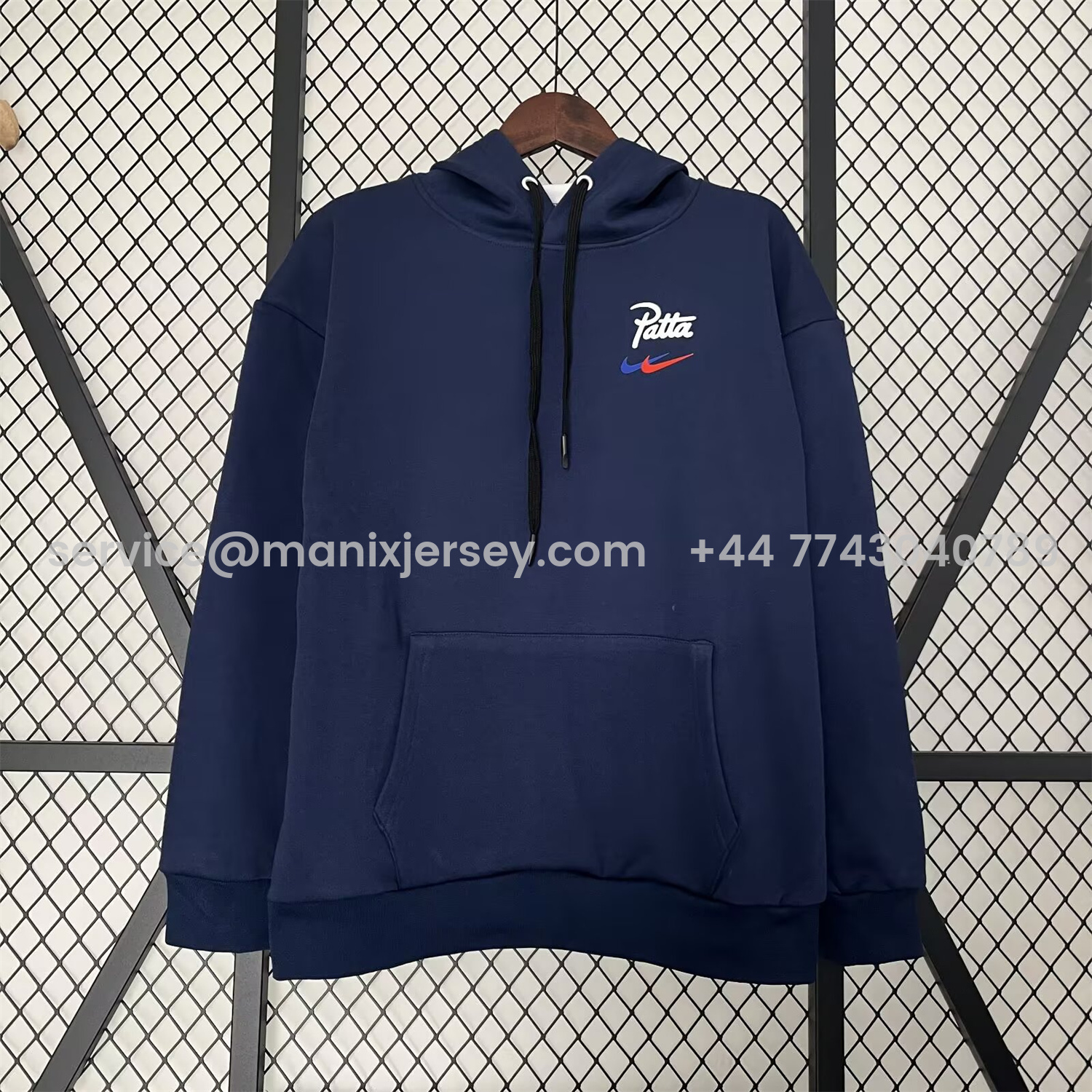 ManixJersey.com | Barcelona x Patta 25-26 Blue Unisex Pullover Hoodie -Customize Name, Number and Patch | Worldwide Shipping