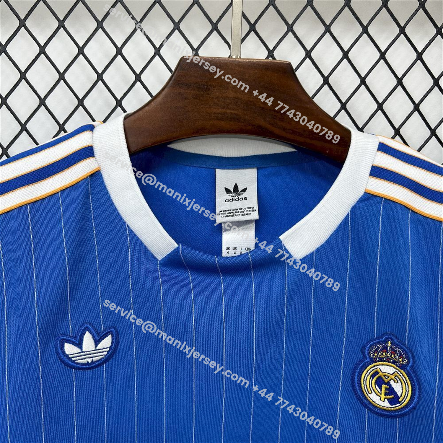 ManixJersey.com | Real Madrid 25-26 Trefoil White Lines Blue Travel Jersey - Fans Version -Customize Name, Number and Patch | Worldwide Shipping