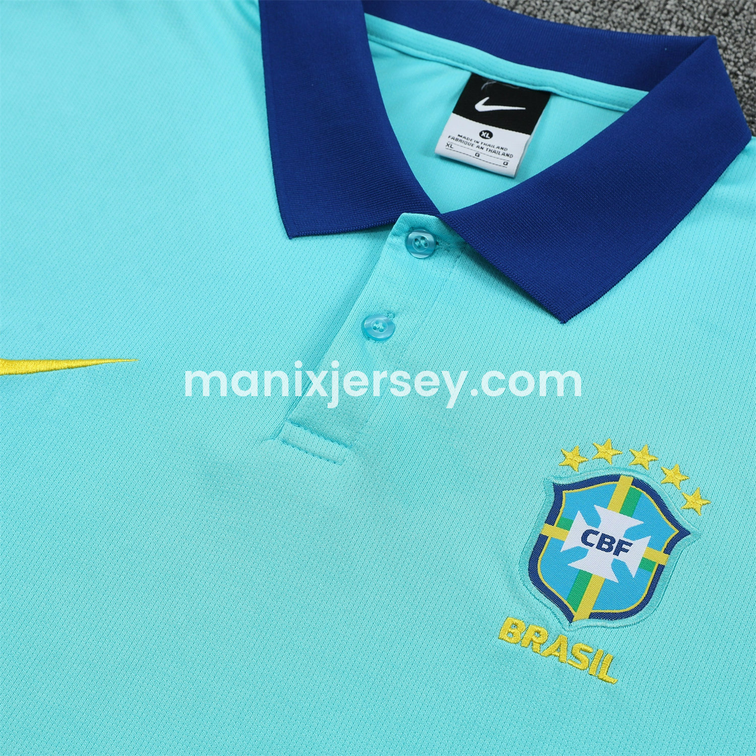 ManixJersey.com | Brazil 25-26 POLO Short-Sleeve Training Set - Blue Top and Deep Blue Pants -Customize Name, Number and Patch | Worldwide Shipping