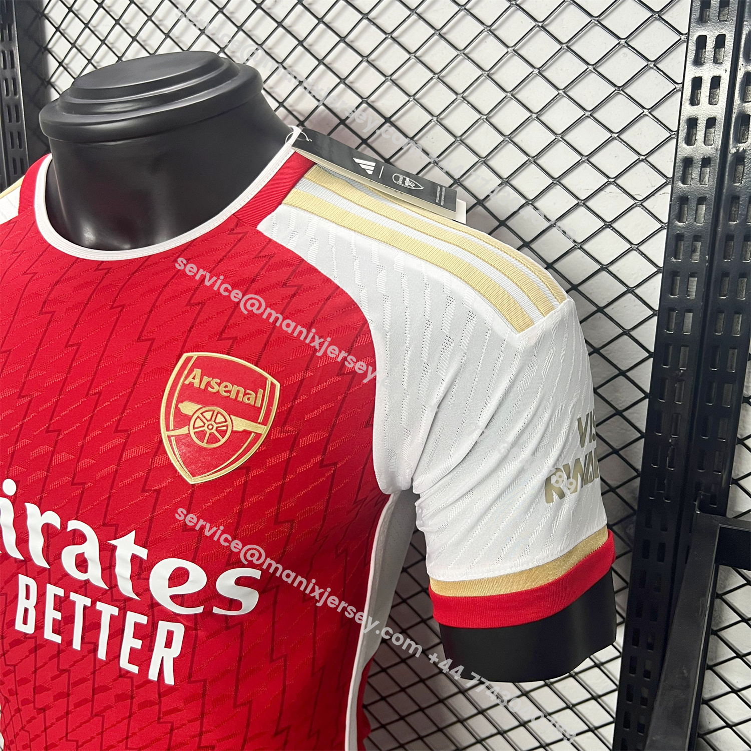 ManixJersey.com | Retro Arsenal 2023-24 Home Red Jersey - Player Version -Customize Name, Number and Patch | Worldwide Shipping