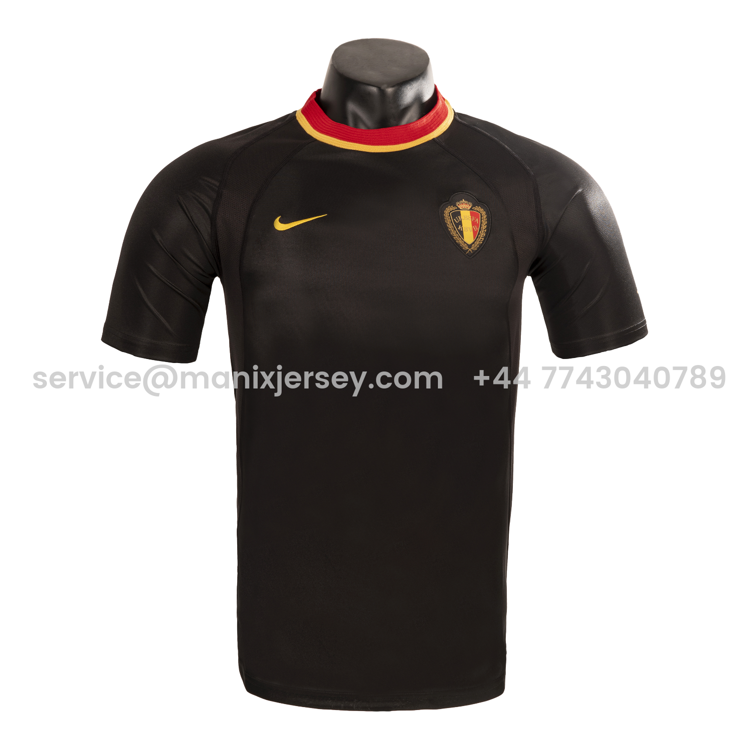 ManixJersey.com | Retro Belgium 2000 Away Black Jersey -Customize Name, Number and Patch | Worldwide Shipping