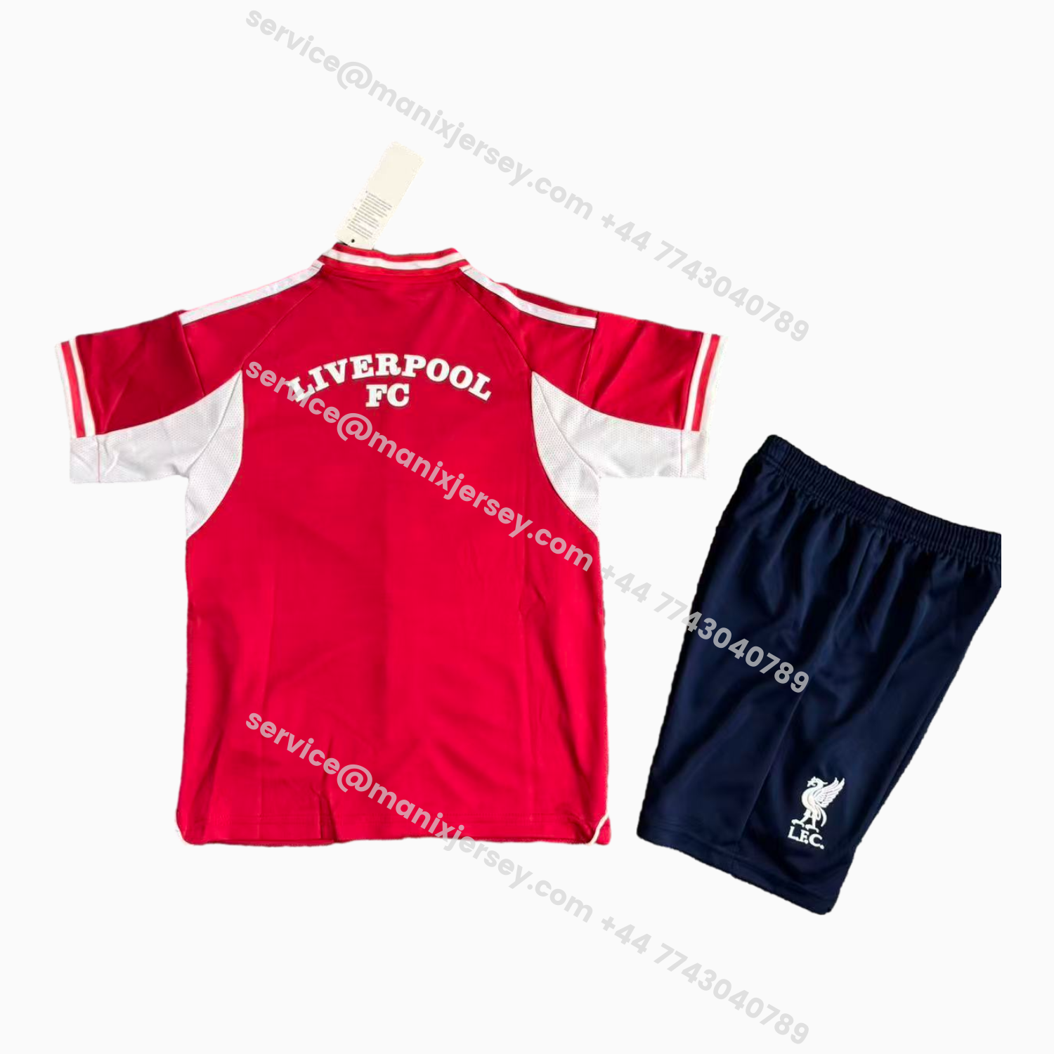 ManixJersey.com | Liver.pool 25-26 Red With White Lines Baseball Kids Kit -Customize Name, Number and Patch | Worldwide Shipping