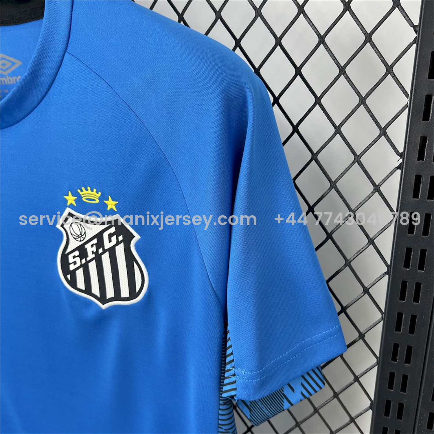 ManixJersey.com | Santos 25-26 Blue Goalkeeper Unsponsored Jersey - Fans Version -Customize Name, Number and Patch | Worldwide Shipping