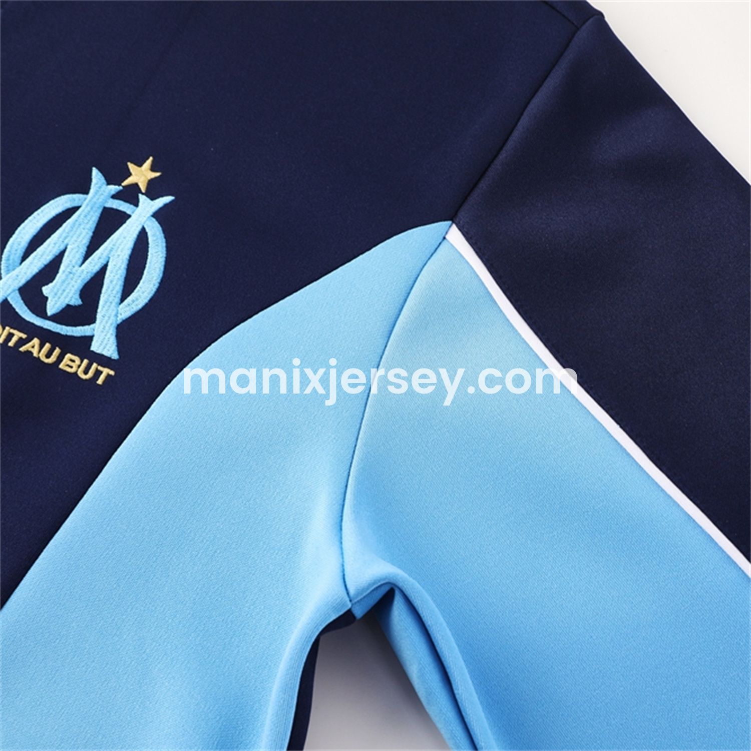 ManixJersey.com | Marseille 25-26 Jacket Training Tracksuit - Deep Blue Jackets & Pants -Customize Name, Number and Patch | Worldwide Shipping