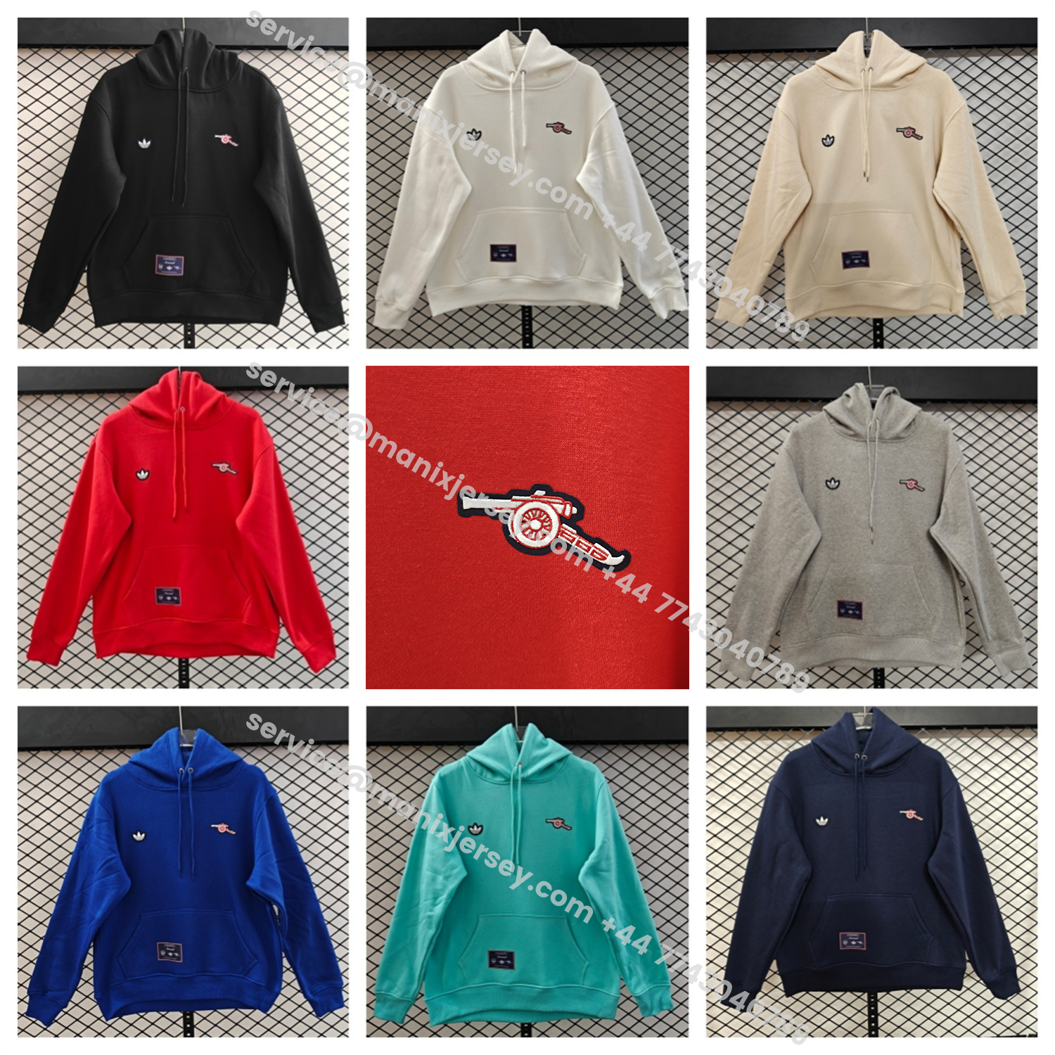 ManixJersey.com | Arsenal 25-26 Originals Terrace Icon Unisex Pullover Hoodie -Customize Name, Number and Patch | Worldwide Shipping