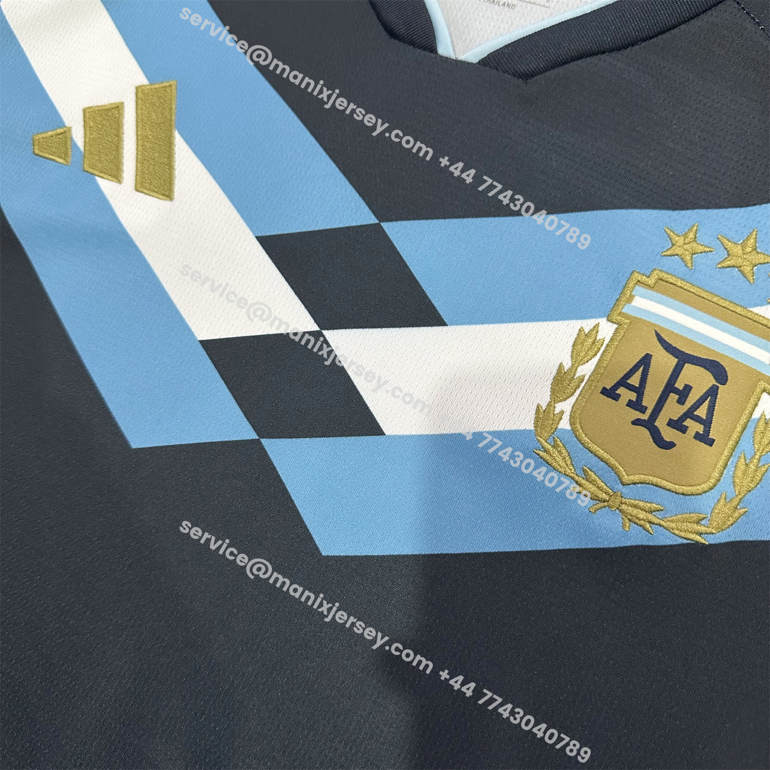 ManixJersey.com | Argentina 2026 Blue Shoulder Stripes Special Jersey - Fans Version -Customize Name, Number and Patch | Worldwide Shipping